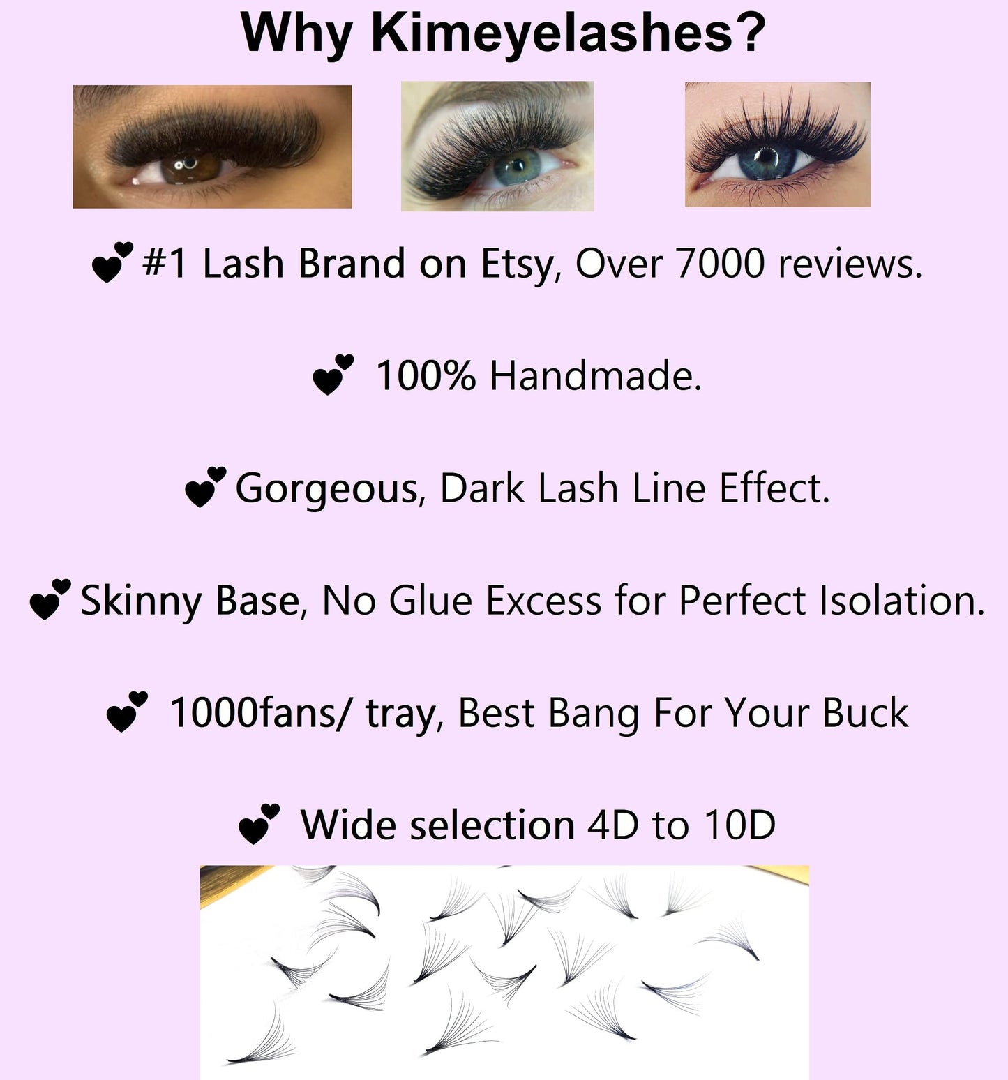 1000 Premade volume fans Mixed lengths 9-16mm loose Fans C, D Curl. Handmade eyelash extensions supplies Russian volume lash promade fan 4D 5D 6D 7D 8D 9D 10D (Curl C, 10D - 0.07)