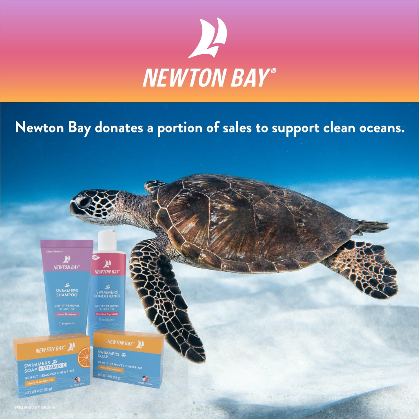 Newton Bay Swimmers Soap | All Natural Body and Face Wash Soap Bar | Gently Washes Away Chlorine After Swimming | Revitalizes Sensitive Skin | 2-Pack of 4 Ounce Soap Bars