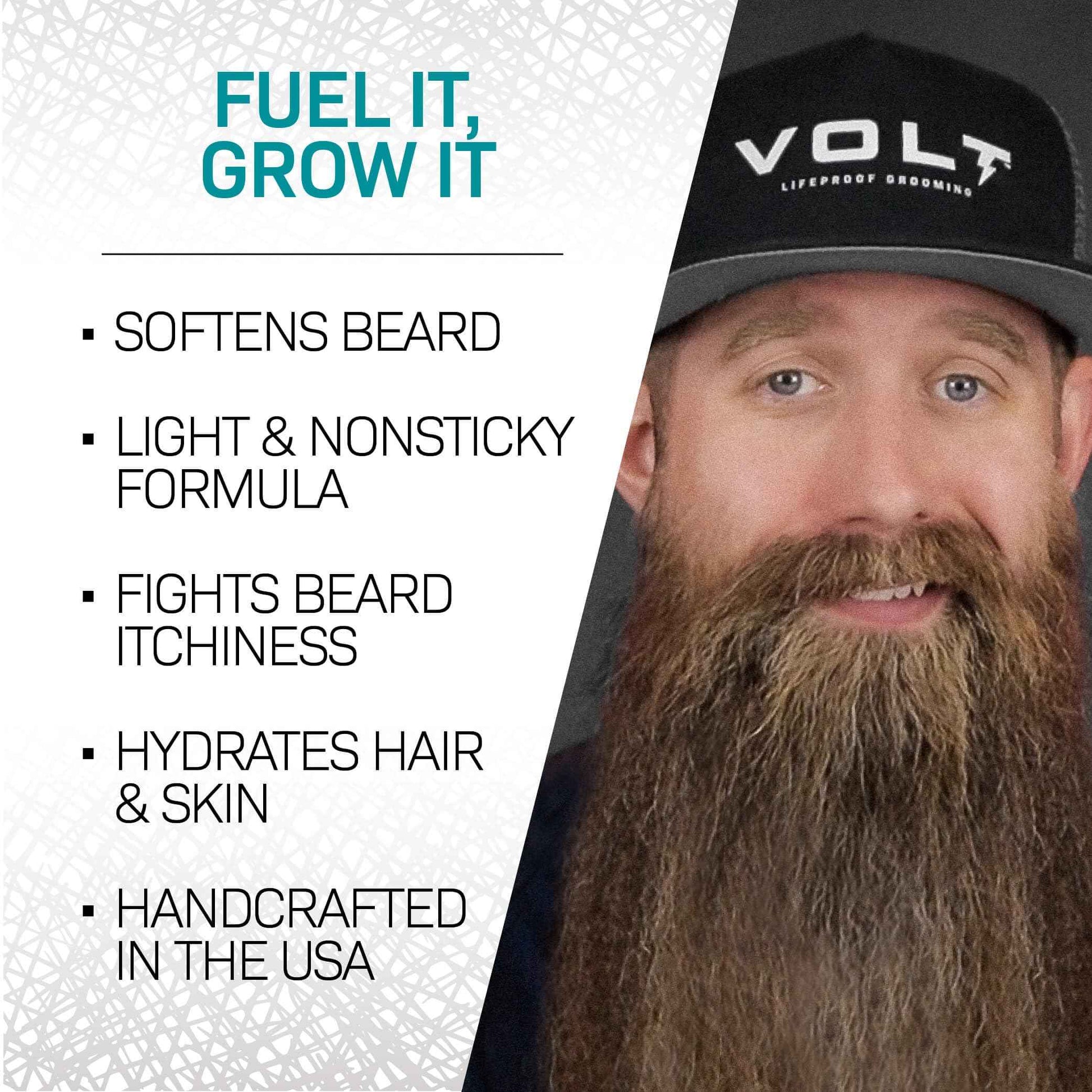 VOLT Lube Beard Oil - Natural Vegan Formula with Jojoba & Argan Oil, 1 Oz (30ml) Glass Bottle, Everest Scent