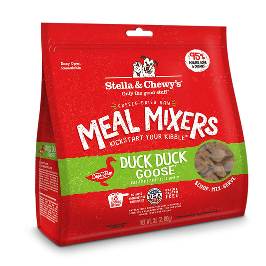 Stella & Chewy's Freeze Dried Raw Duck Duck Goose Meal Mixer – Dog Food Topper for Small & Large Breeds – Grain Free, Protein Rich Recipe – 3.5 oz Bag