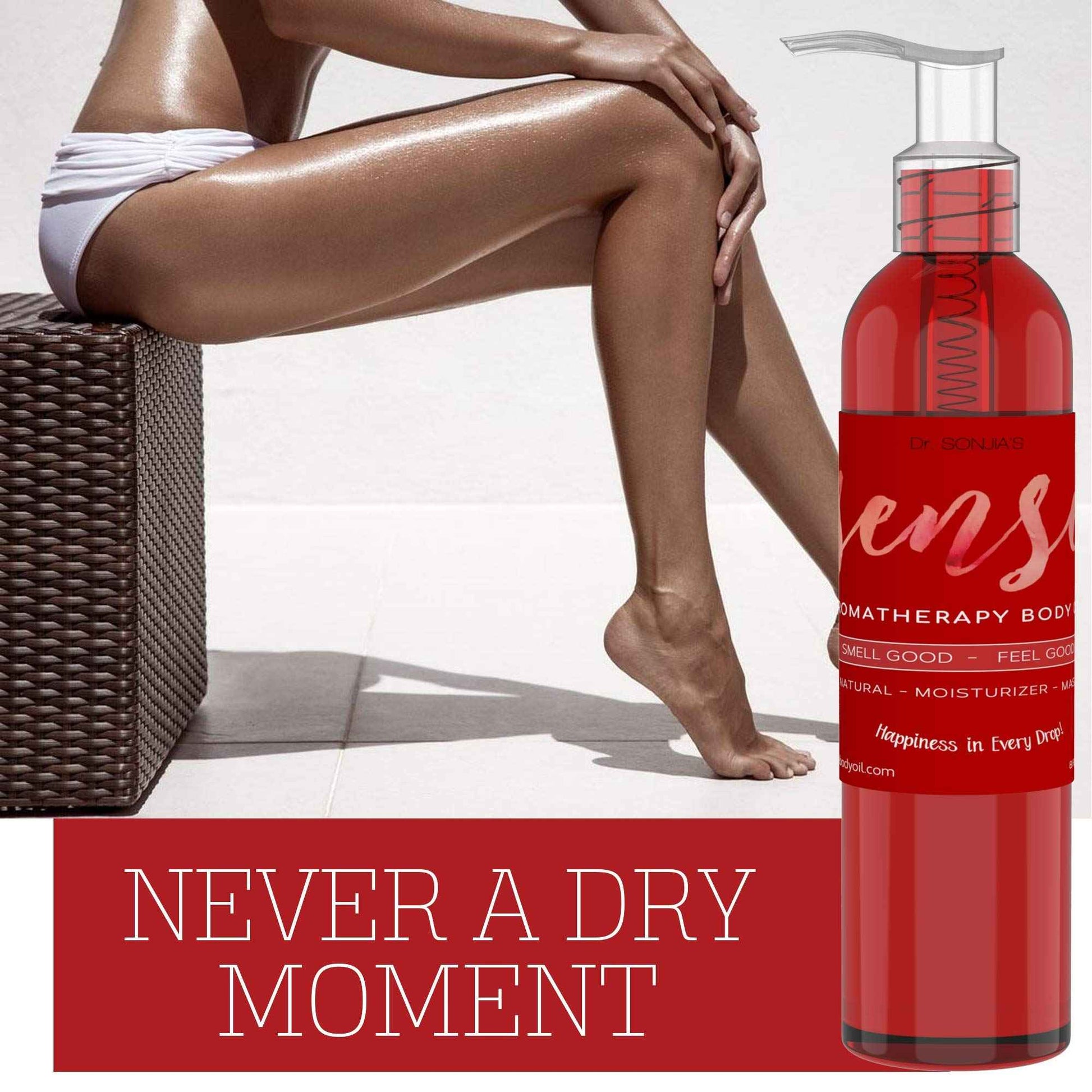 Sense Relaxing Organic Body Oil | Every Day Use Massage Oil, Aroma Therapy, Natural Skin Moisturizer |100% Hypoallergenic | Made in The USA