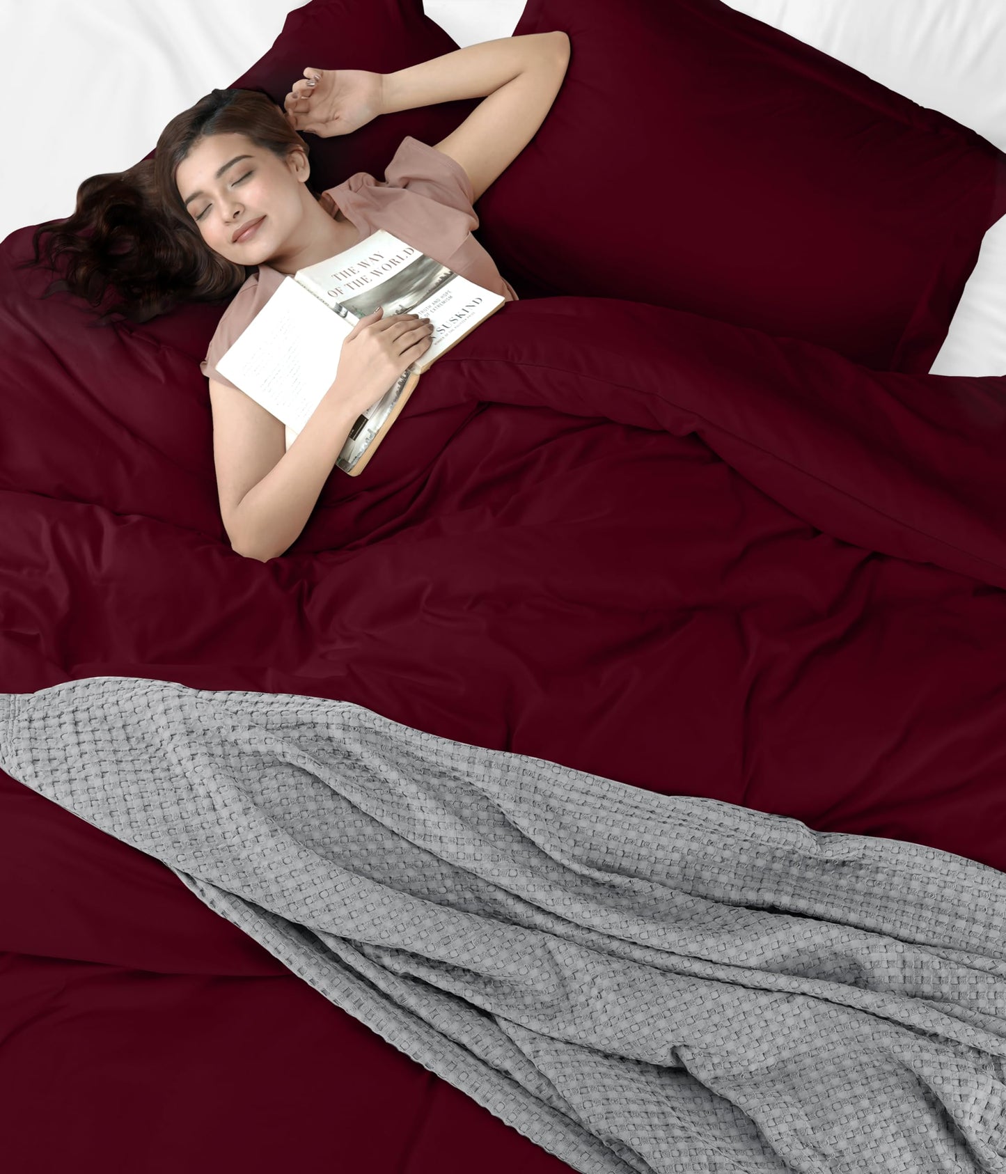 Utopia Bedding Duvet Cover Twin Size - 1 Duvet Cover with 1 Pillow Sham - 2 Piece Bedding Duvet Cover with Zipper Closure - Soft Brushed Microfiber, 68 X 90 Inches (Twin/Twin XL, Burgundy)