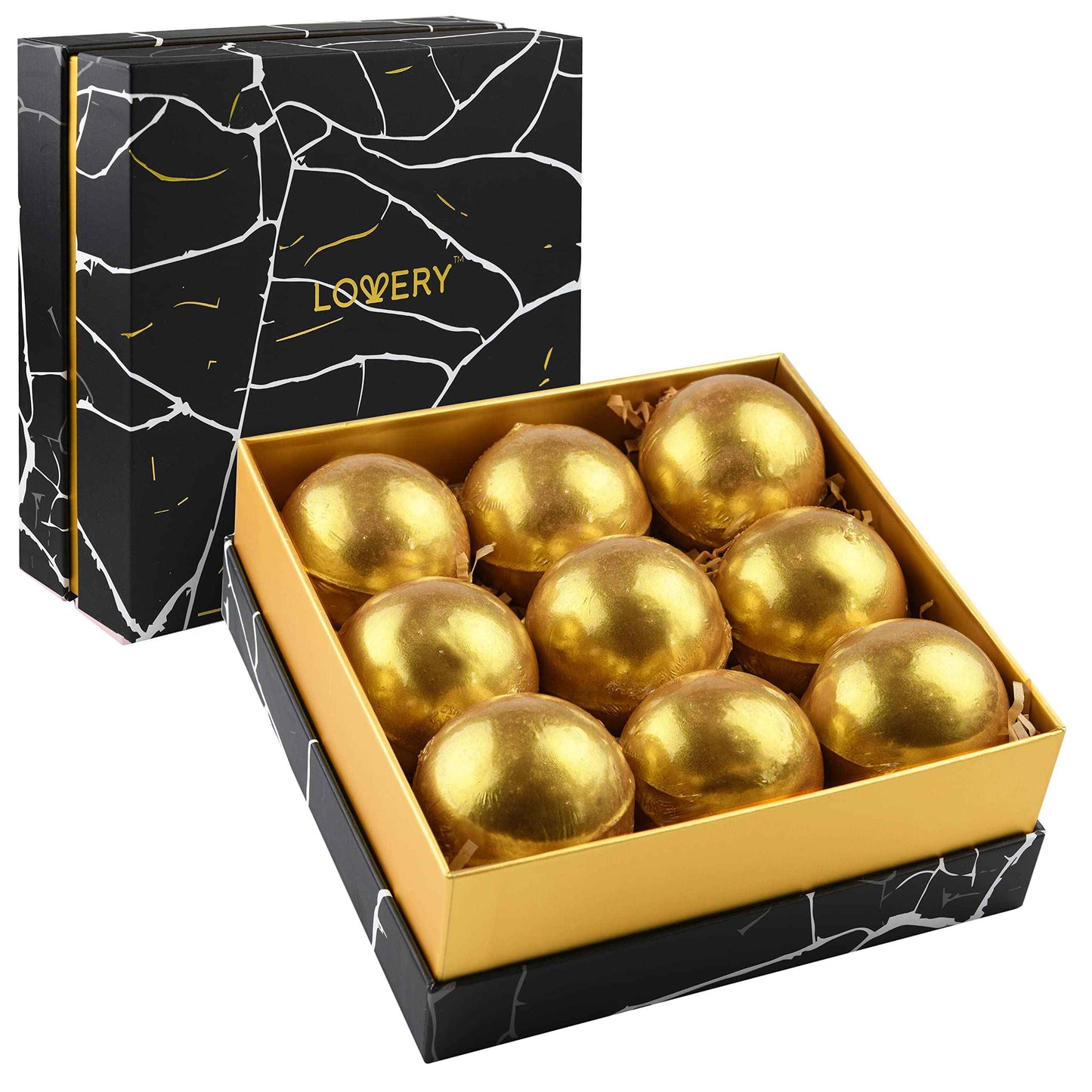 Christmas Gifts, 24K Gold Bath Bombs Set, Deluxe Marble Bath Bomb Gift Set, 9 Bath Bombs for Women & Men, Perfect for Bubble & Spa Bath, Natural Scents, Vanilla Coconut, Lavender, Jasmine & More