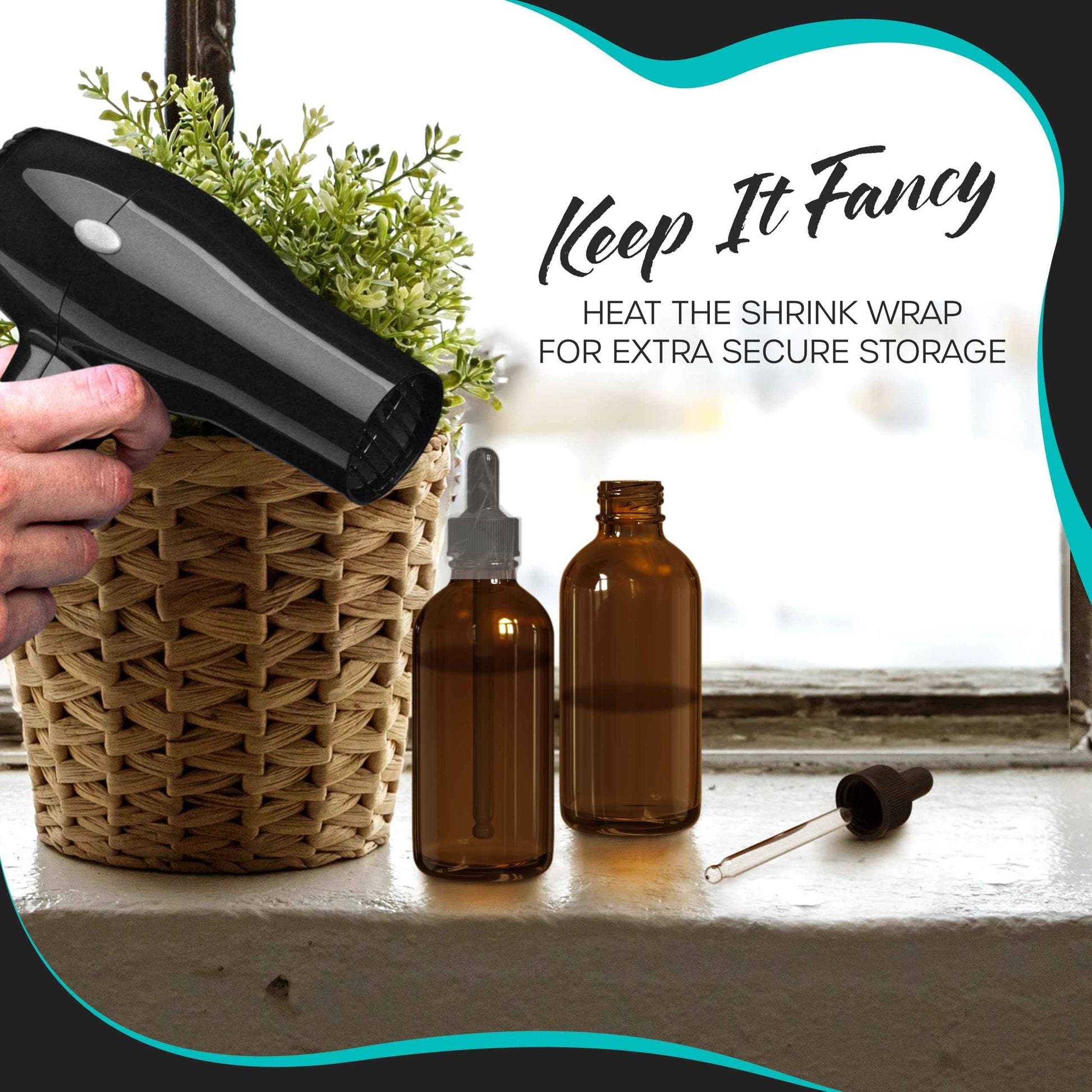 Nevlers 3 Pack Amber Dropper Bottle 4oz Set | Amber Tincture Bottles with Dropper, Shrink Wraps and Funnel | Leakproof Small Oil Bottles for Hair or Eye Dropper Bottle