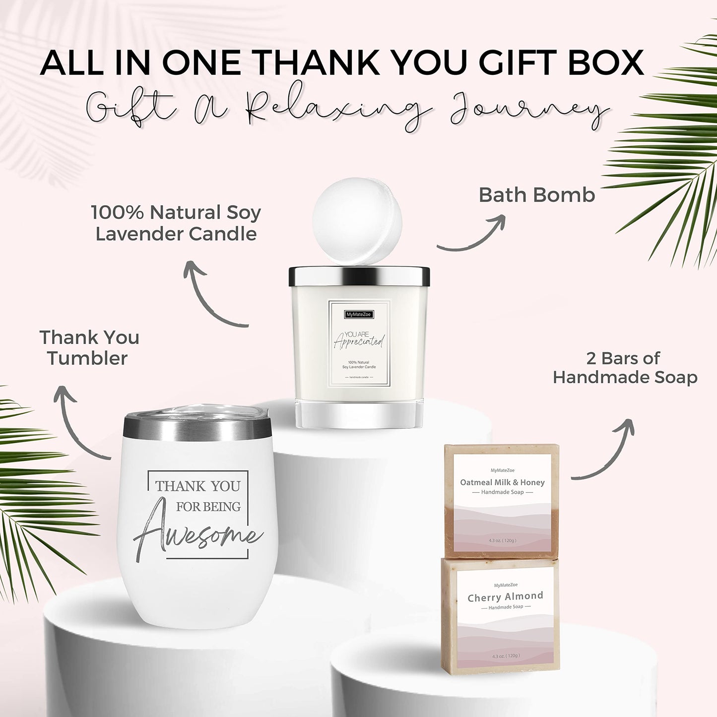 Thank You Gift Box for Women - Send Gratitude With a Unique Spa Experience Gift Box - Best Appreciation Gift Boxes for Coworker Boss Employee Hostess Secretary Teacher Nurse and Volunteer