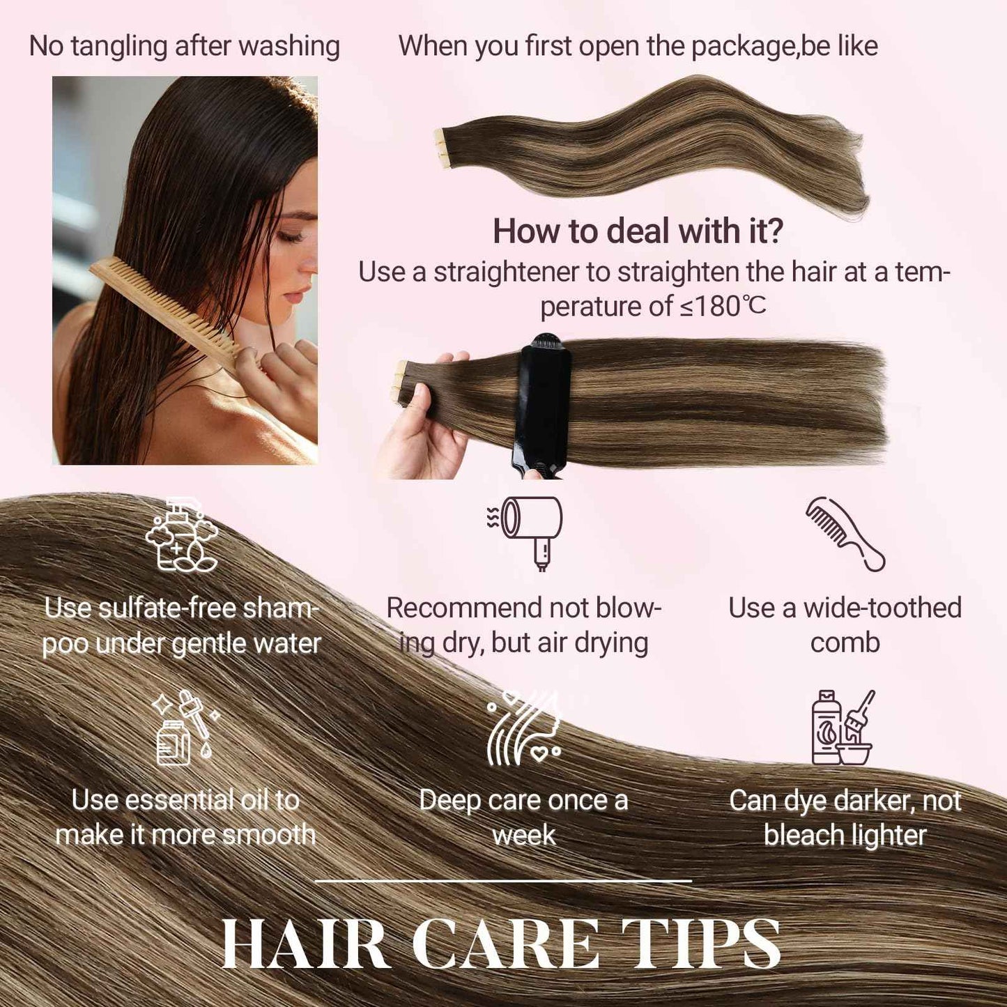 MAXITA Tape in Hair Extensions Human Hair 16 inch 50g 20pcs Balayage Dark Brown to Chestnut Brown Real Human Hair Extensions Real Remy Seamless Straight Hair Extensions for Women