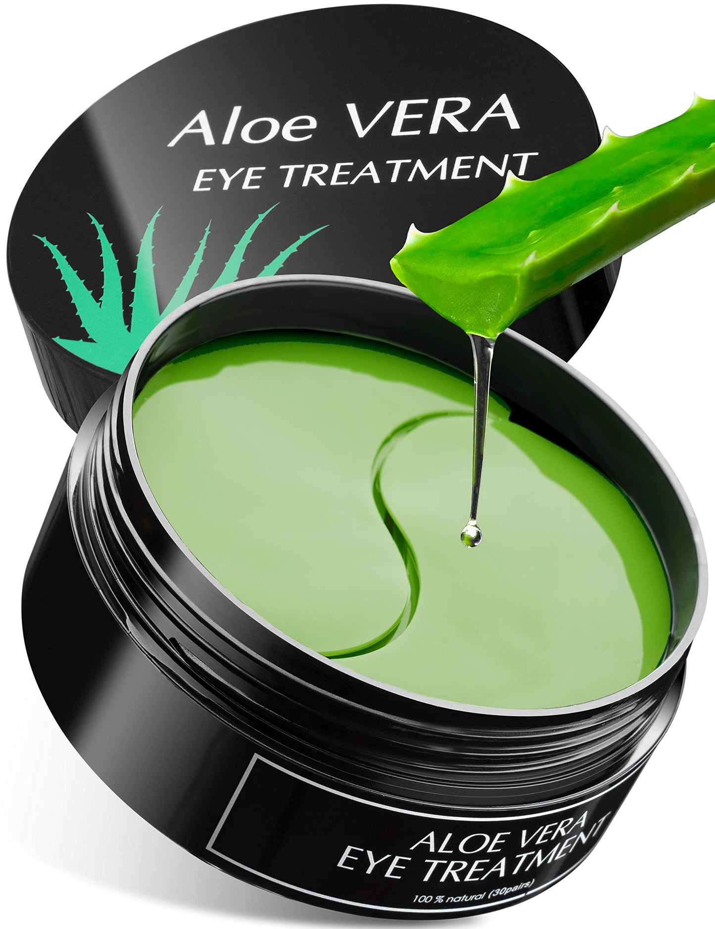 Aloe Vera Eye Treatment Mask (30 Pairs) Reduces Puffiness, Wrinkles, Puffy and Bags Under Eyes, Lightens Dark Circles, Undereye Patches Moisturizes and Anti Aging Skin, Hydrogel Pads with Collagen