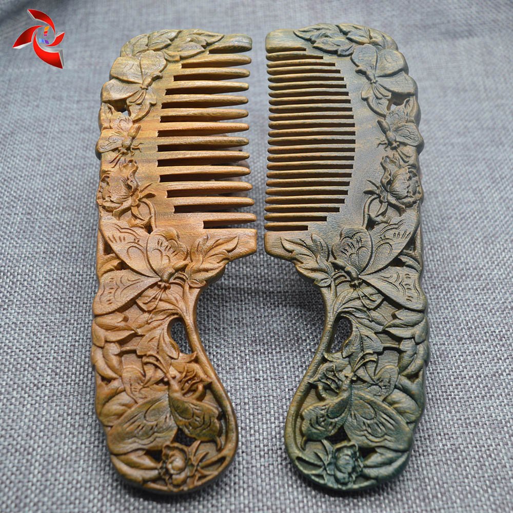 Xuanli® 2 pcs Natural SandalWood Comb Hair Care Anti Static Wooden Hair Massage Natural Brush Beard Comb mothers day gifts (M013)