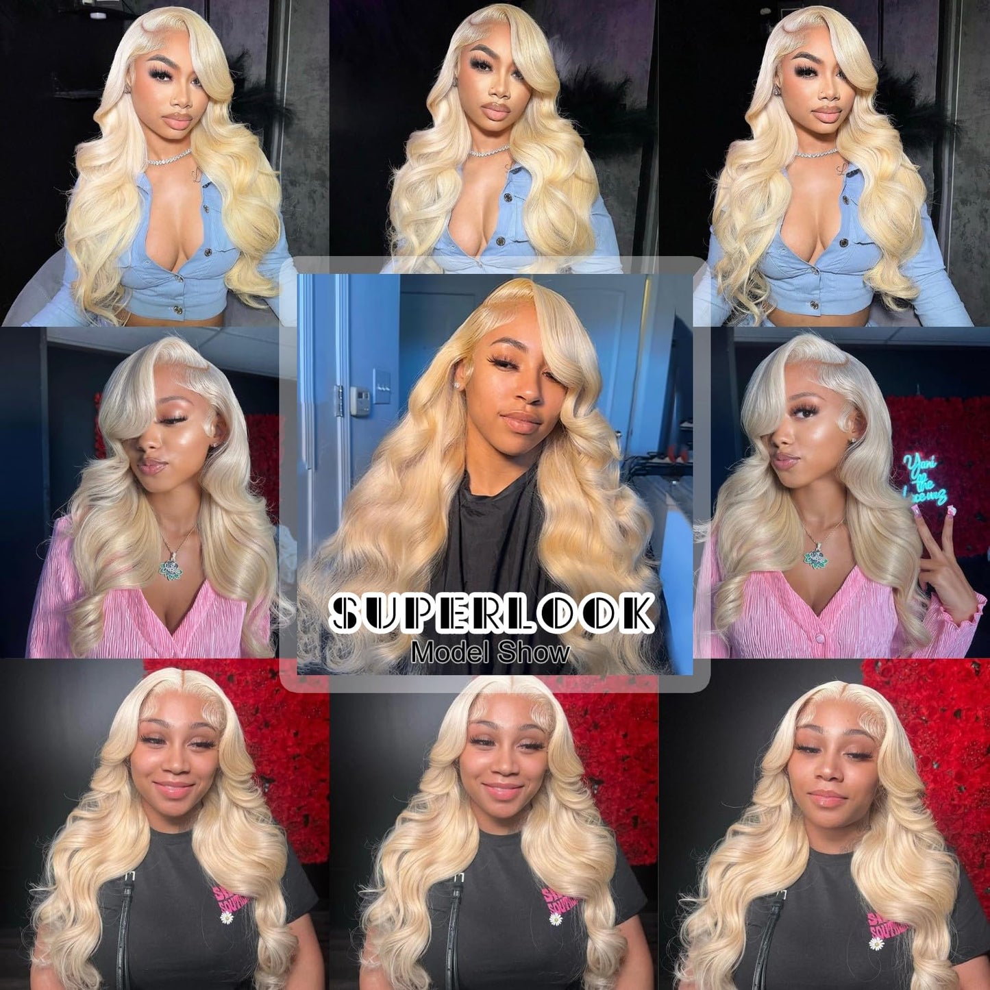 SUPERLOOK 6X5 Wear and Go Glueless Wigs Human Hair 613 Lace Front Wig Human Hair 240% Density Blonde Lace Front Wigs Human Hair Bleached Knots Pre cut Lace Pre Plucked (30inch, 613 Body Wave Wig)