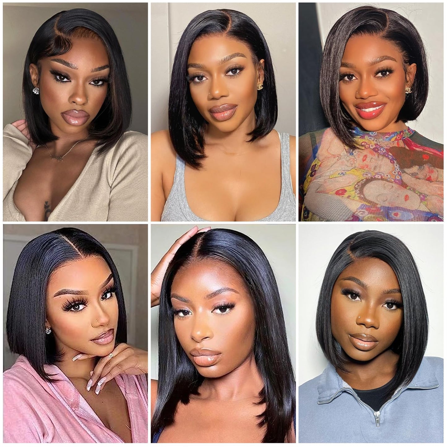 Straight Bob Wig Human Hair 8 Inch 13x4 HD Lace Front Wigs Human Hair Glueless Bob Lace Frontal Wig Human Hair Pre Plucked With Baby Hair 150% Density Short Bob Wigs for Black Women Natural Black