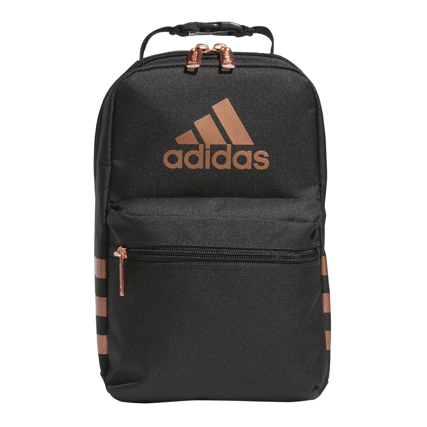 adidas Santiago Insulated Lunch Bag (6.5L) with Clip Lock Handle, Carbon Grey/Rose Gold, One Size