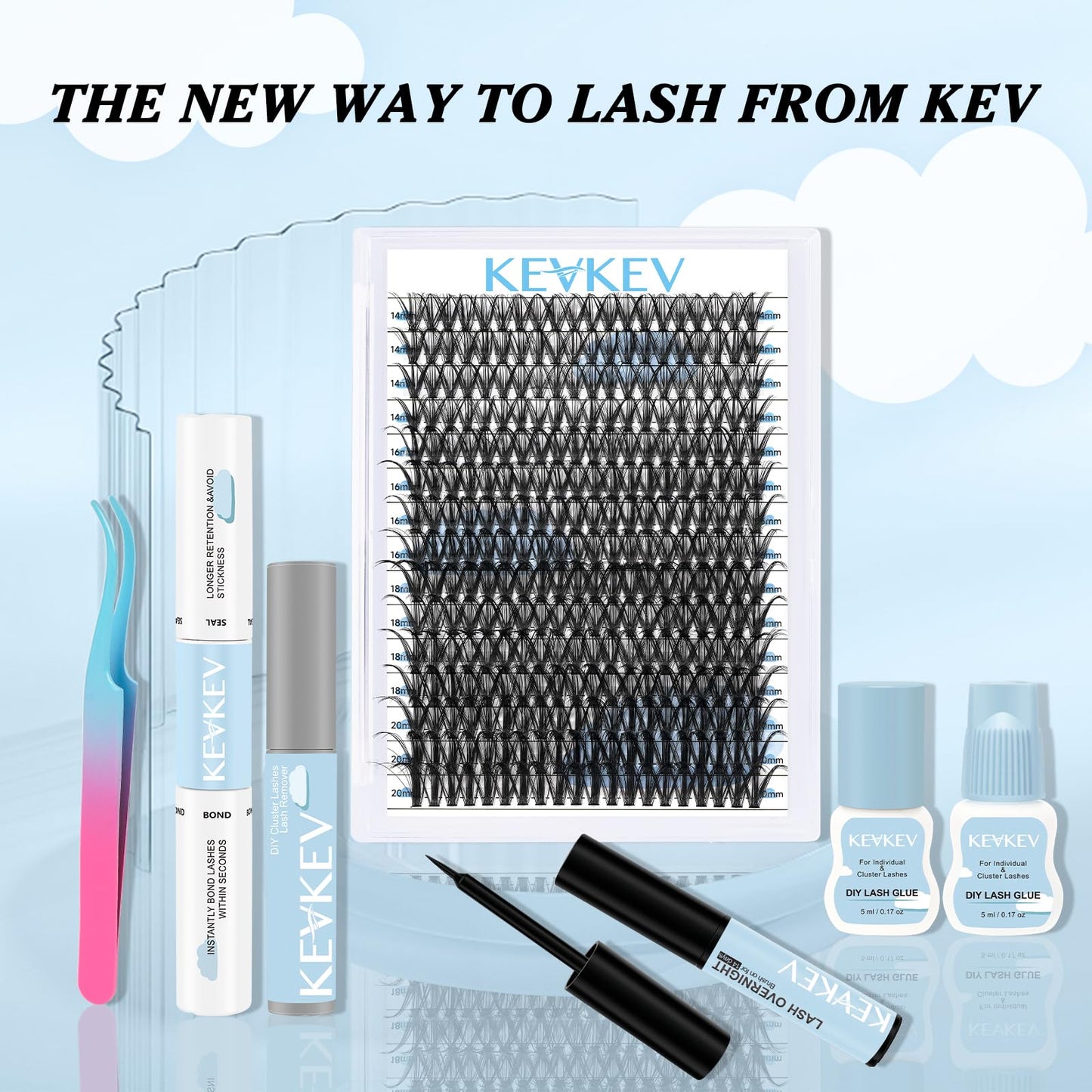 300 Pcs Individual Lashes Lash Clusters DIY Lash Extension Cluster Lashes that Look Like Eyelash Extensions Self Applicaton at Home Volume Dramtic Look(30D, D-14-20mix)