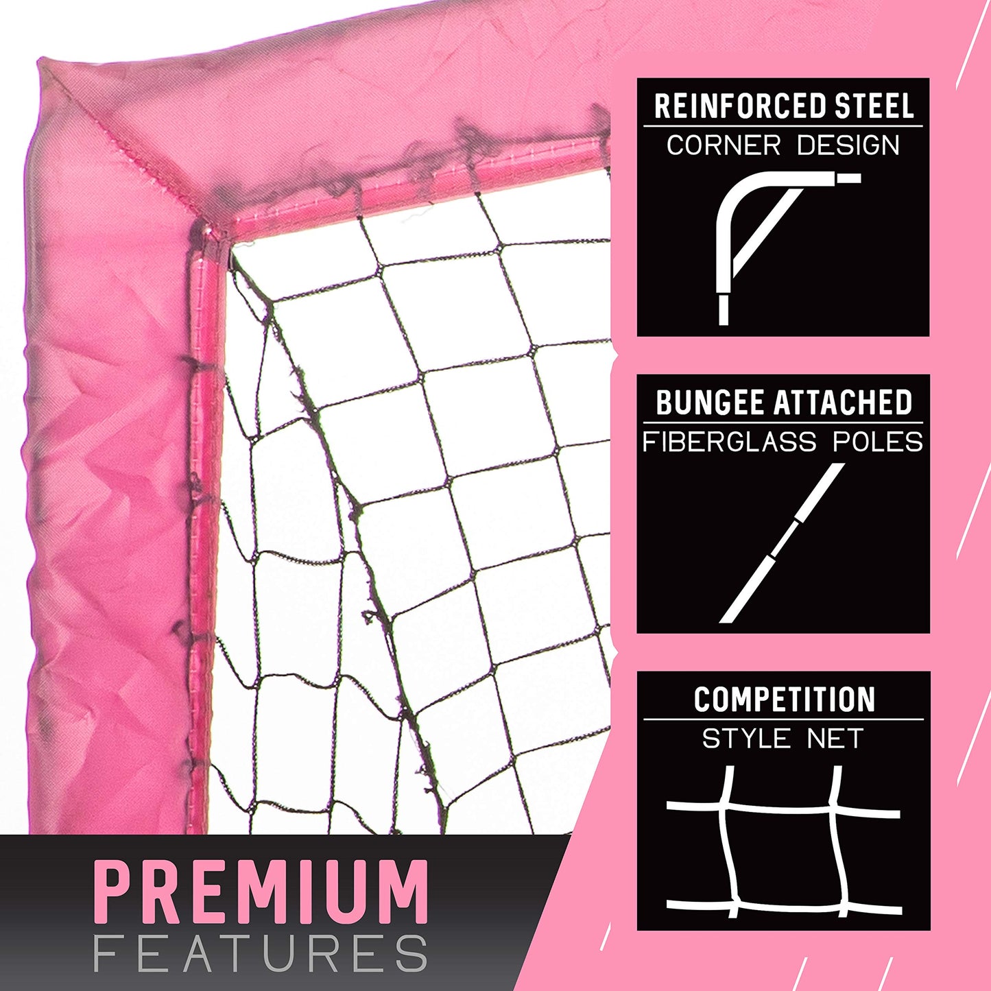 Franklin Sports Blackhawk Backyard Soccer Goal - Portable Kids Soccer Net - Pop Up Folding Indoor + Outdoor Goals - 4' x 3' - Pink