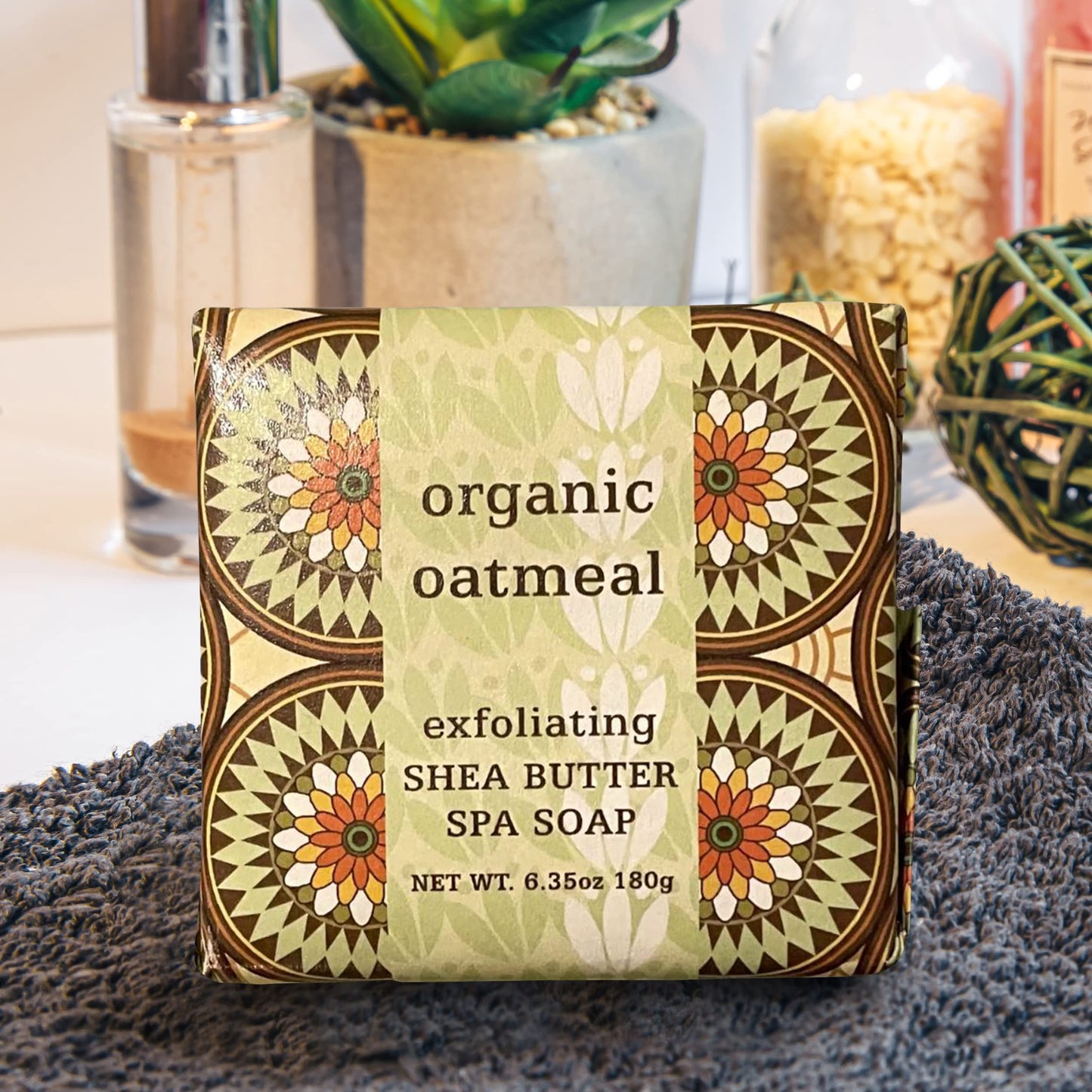 Greenwich Bay Trading Vegan Natural Botantical Shea Butter Bar Soap, French Milled Triple Milled, Essential Oils, 6.35 ounces (Organic Oatmeal Exfoliating)