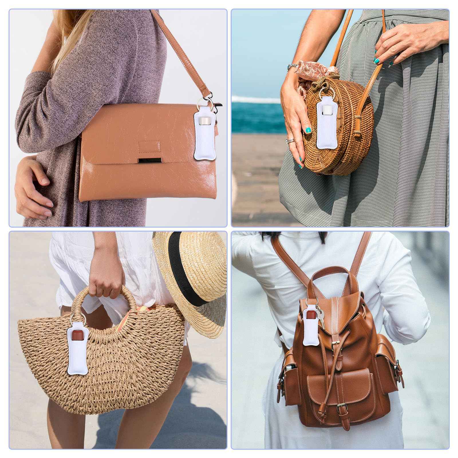 Ferreve 100 Pcs Sublimation Lipstick Holder Keychain Bulk Blank Lipstick Balm Gloss Holder Neoprene Blanks Portable Protective Cases for Women DIY Key Ring Travel Supplies