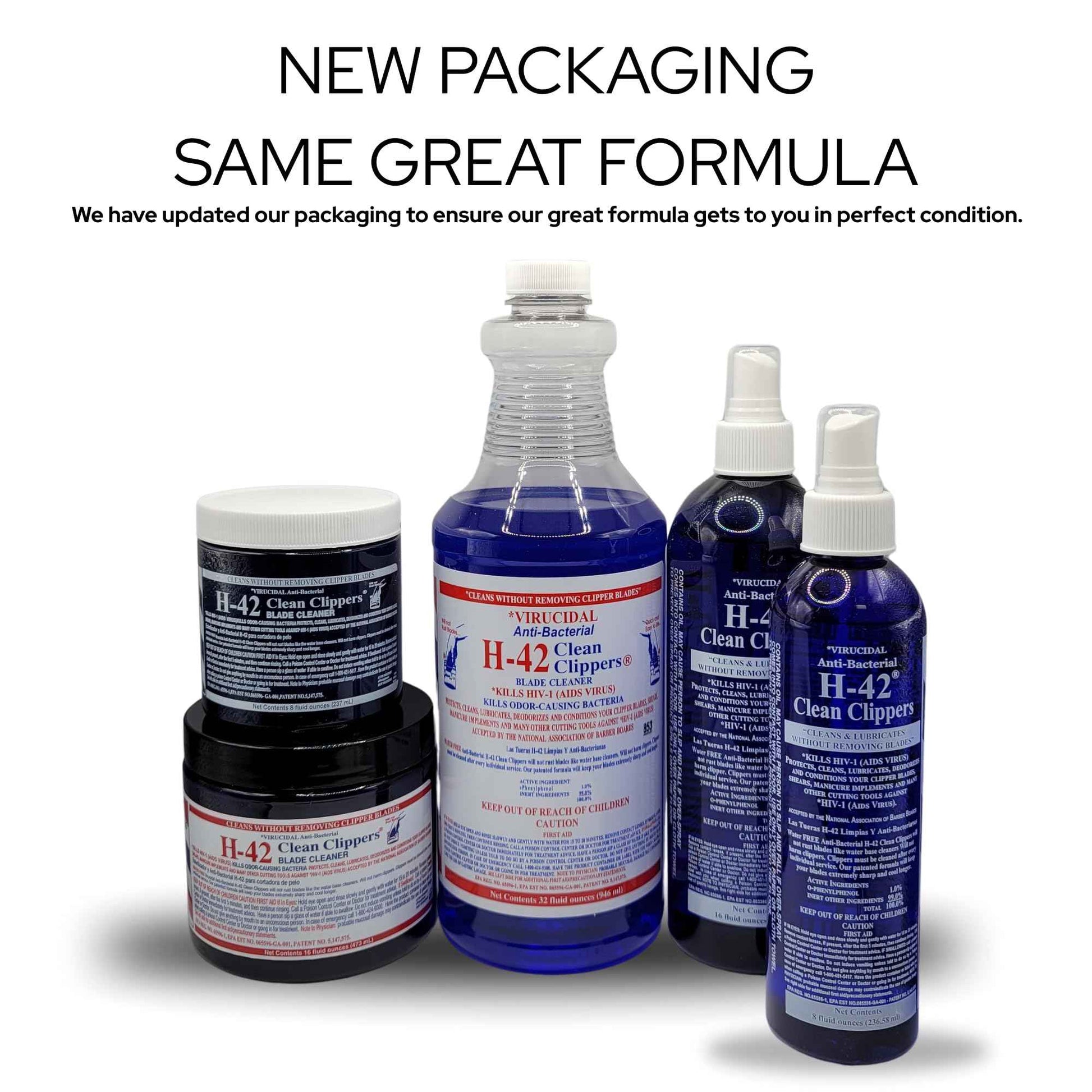 Skin Revolution H-42 Clean Clippers Blade Cleaner with Brush - 8oz Bottle (2 Pack)