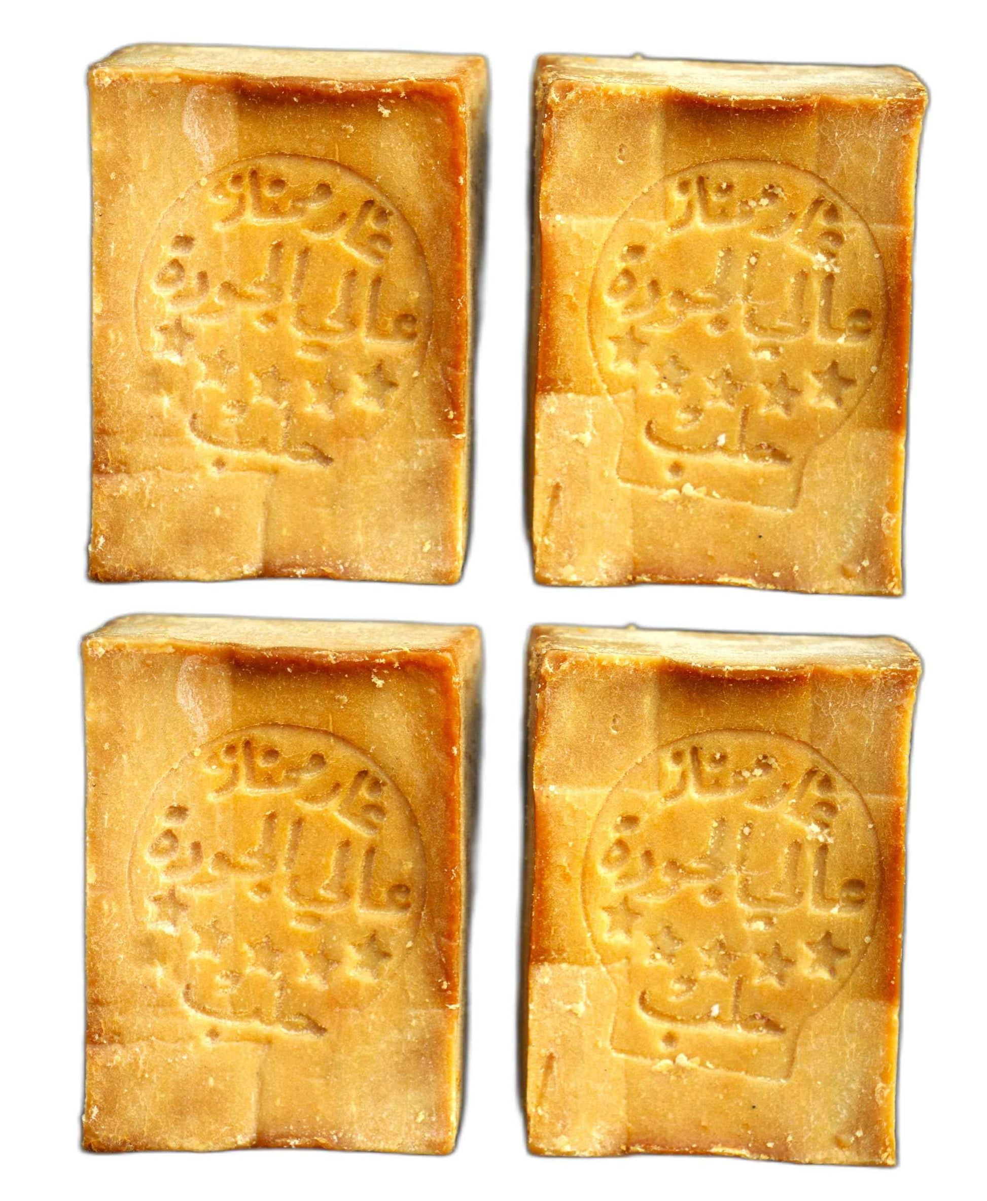 JUSIZA - Aleppo Soap (4 Pack - 7 oz each)%20 Laurel Oil,%80 Olive Oil, Traditional Production, Natural - Vegan – Handmade