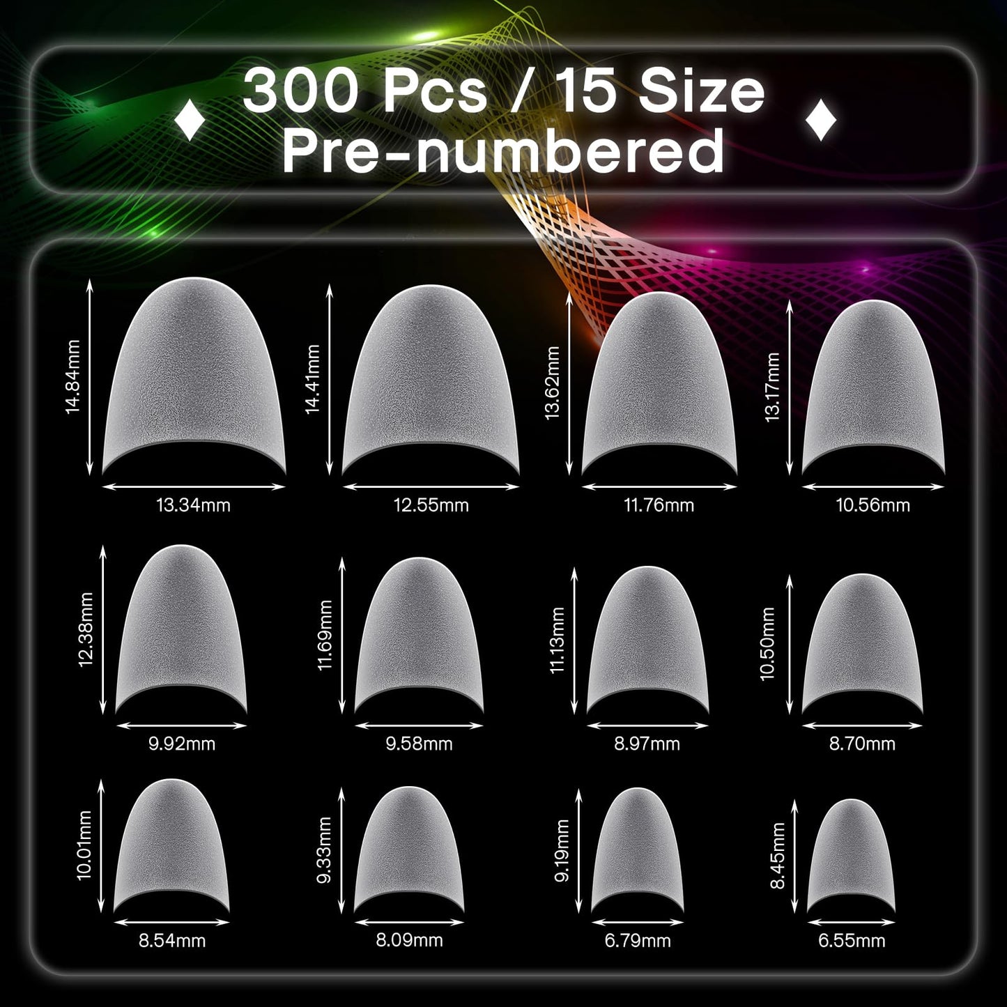 INENK Upgrade Round French Tips Gel x Nail Tips, INENK Matte Half Cover Short Oval Press on nails for Soak Off Nail Extension Tips at Home and Salon DIY with Refills Size 6 7 8(240PCS 11SIZES)