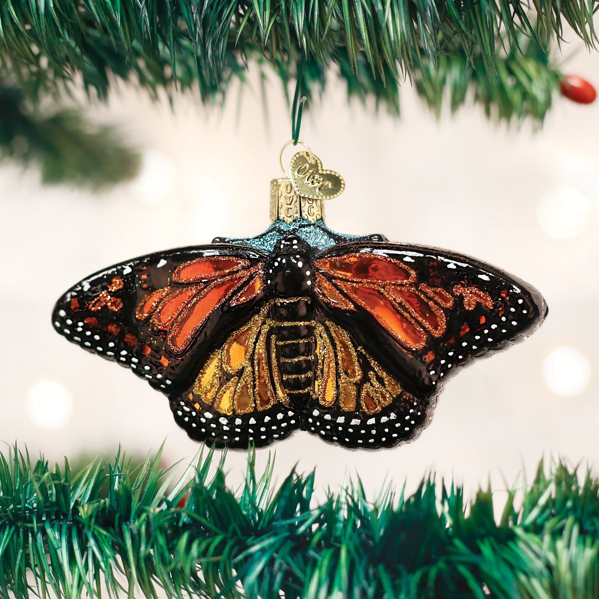 Gardener's Supply Company Monarch Butterfly Glass Ornament