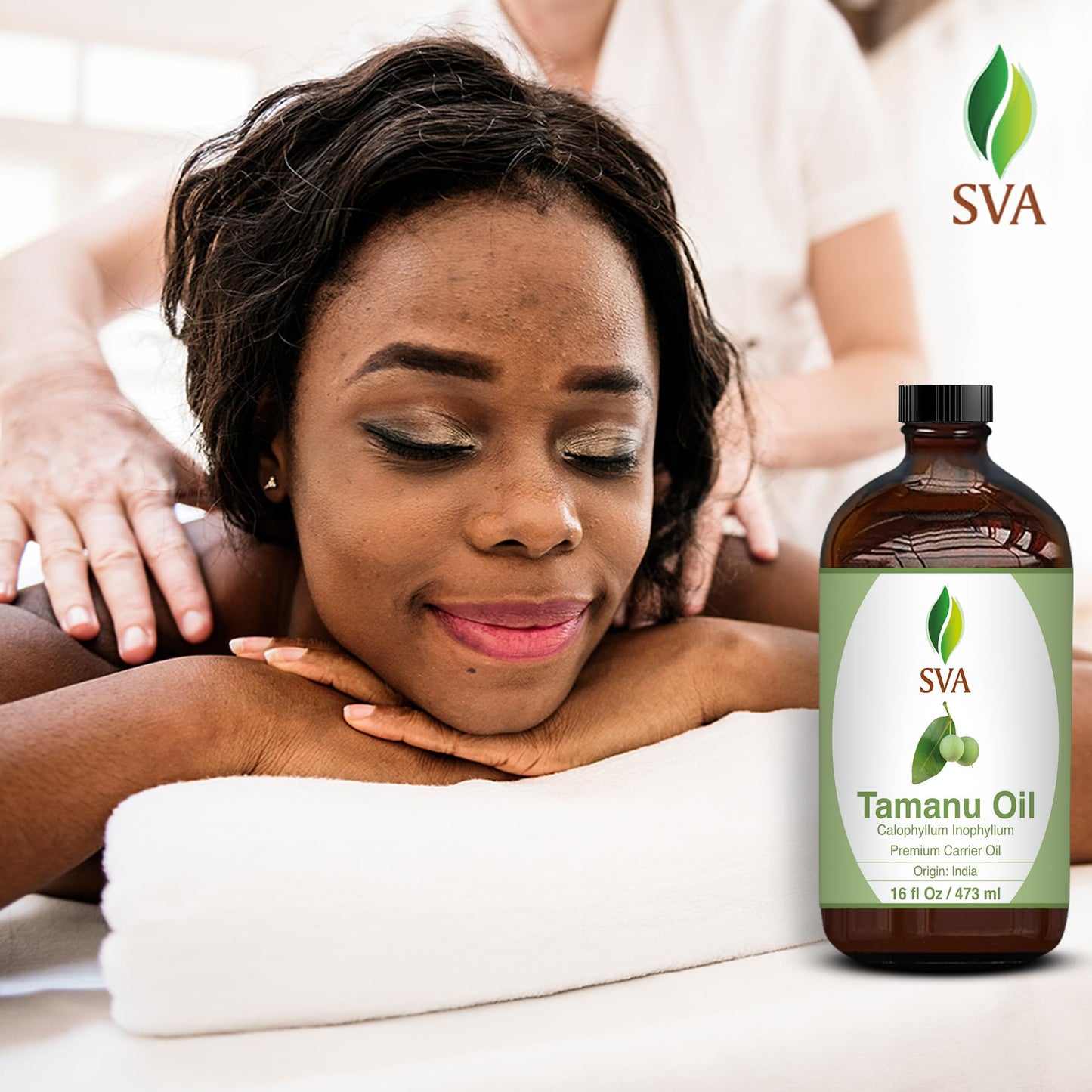 SVA Tamanu Oil 16oz Premium Carrier Oil for Skin Care, Hair Care, & Scalp Massage