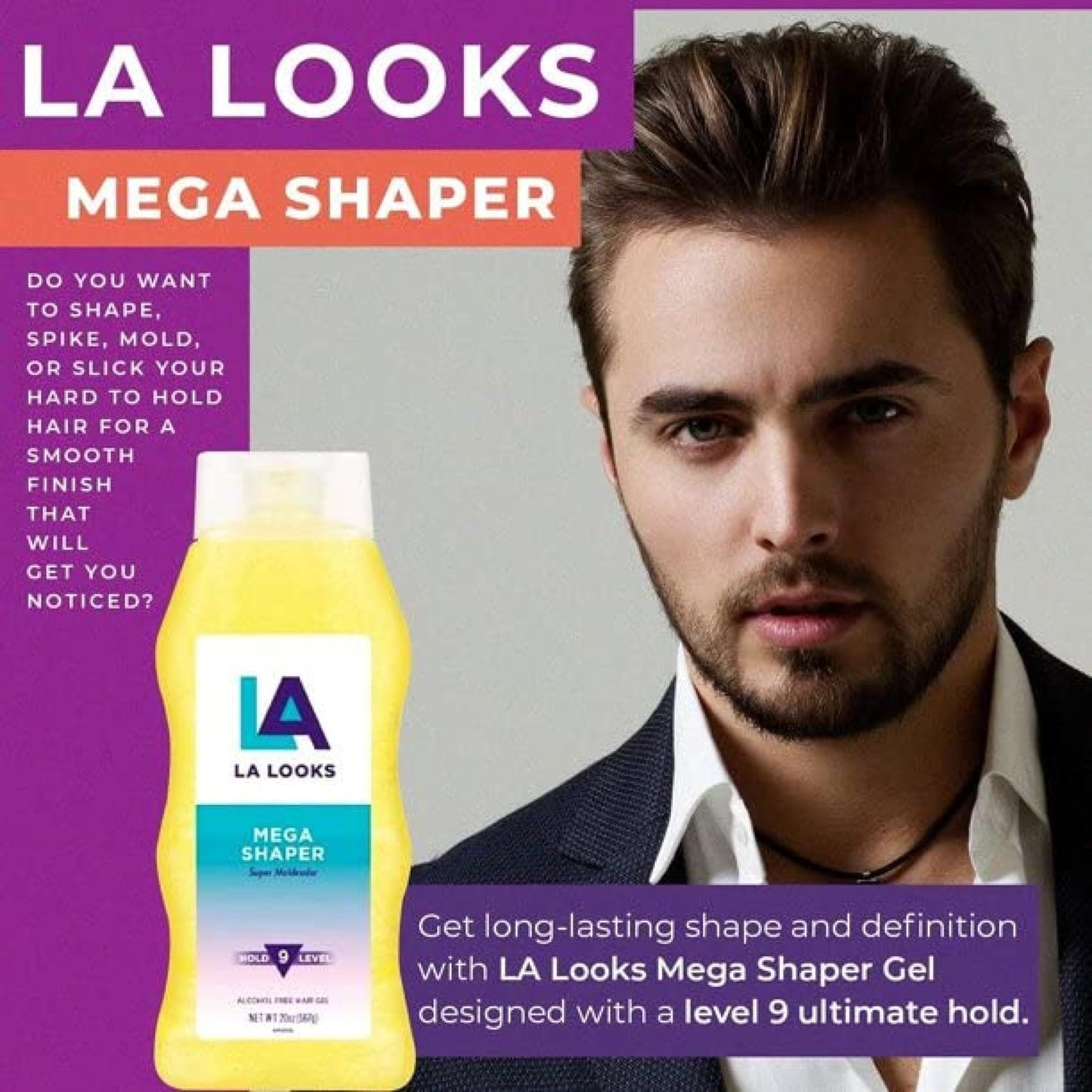 L.A. Looks Mega Mega Hold Level 9 Hold 20 oz. (Pack of 6)