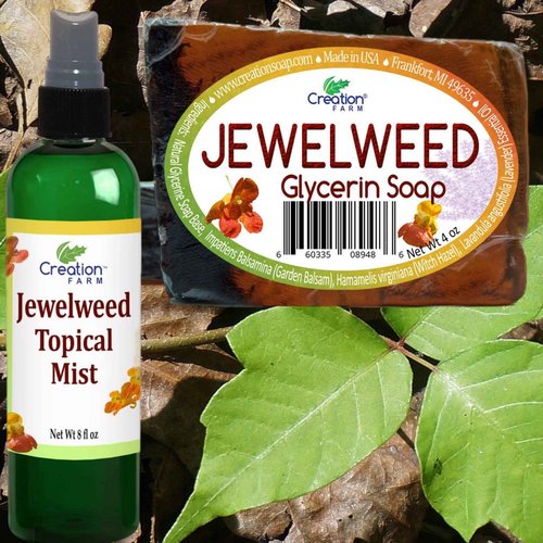 Creation Farm Jewelweed 8 oz Mist and Jewelweed soap 2 Pack Extra efffective When Used Together