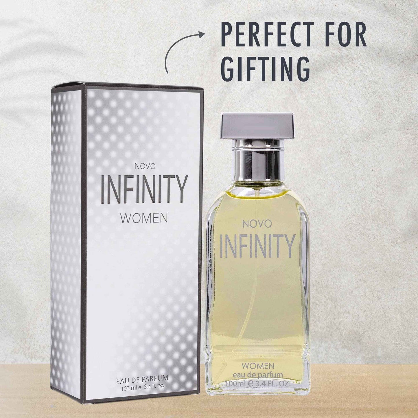 NovoGlow Novo Infinity for Women - 3.4 Fluid Ounce Eau De Parfum Spray for Women - Refreshing Mix of Citrus Floral & Musk Fragrances Smell Fresh All Day Long Lovely Gift for Women for All Occasions
