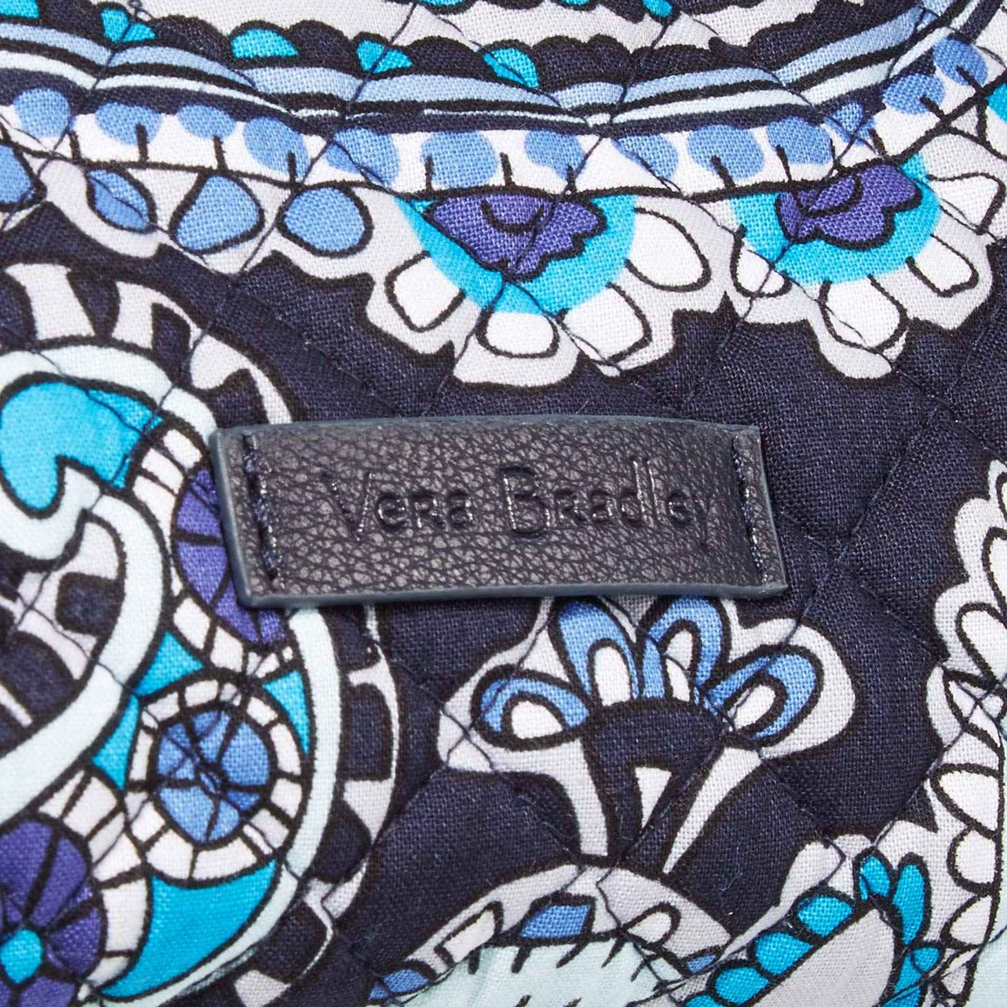 Vera Bradley Women's Cotton Lay Flat Cosmetic Makeup Organizer Bag, Deep Night Paisley, One Size