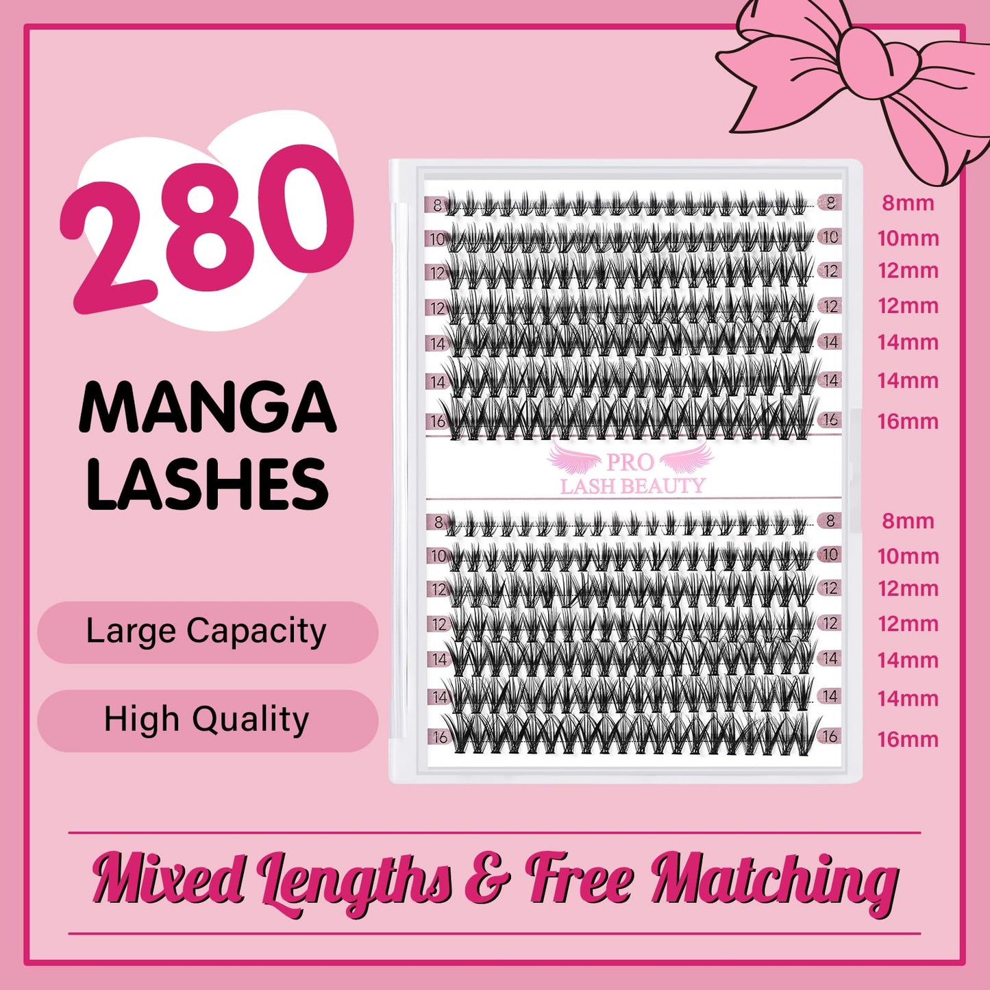 280 Pcs Individual Lashes 30D Mixed Lash Clusters Devil Style Lashes That Look Like Eyelash Extensions Wispy Lashes DIY Individual Lashes At Home (30D-D-8-16mix,Manga)