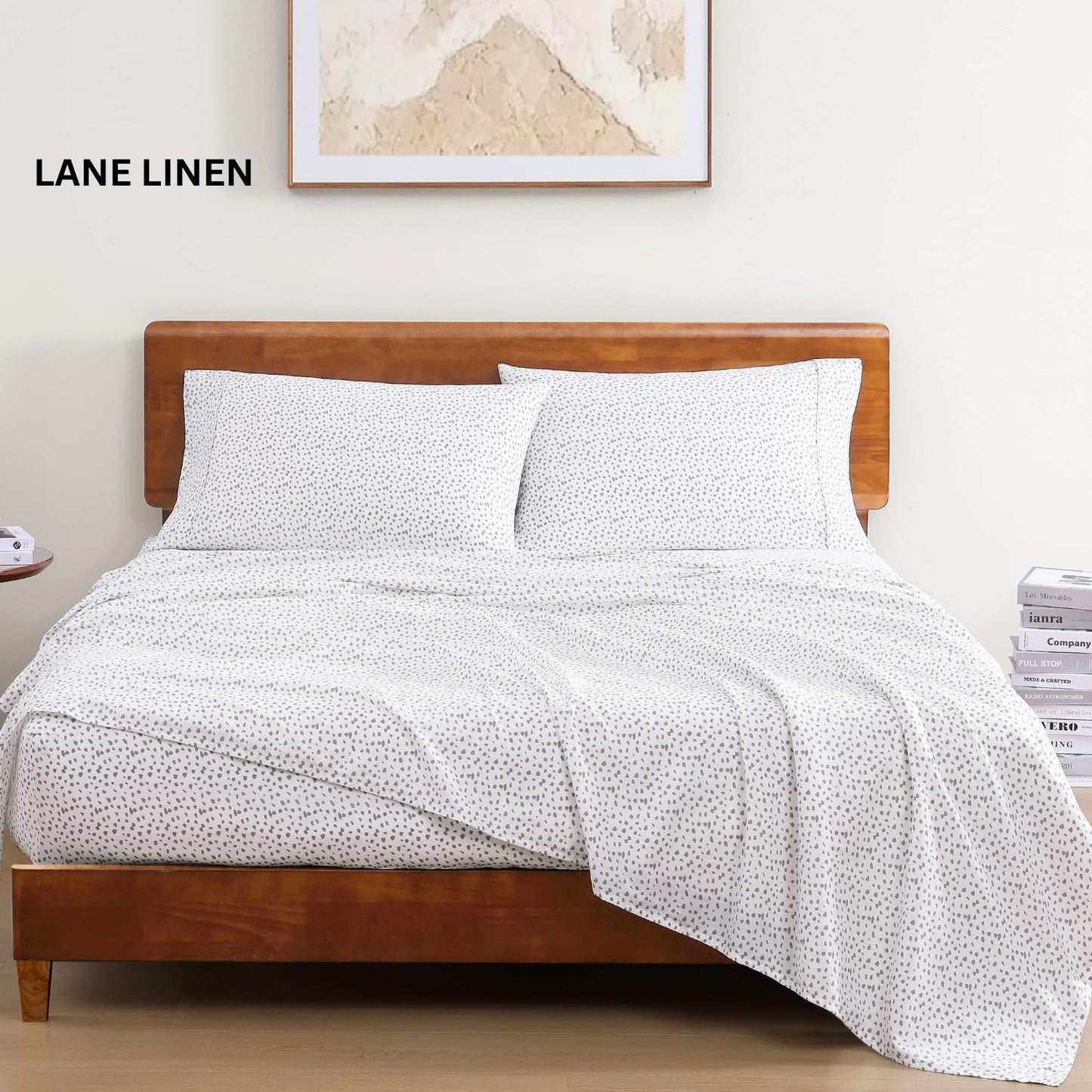 LANE LINEN Twin Bed Sheets, 100% Organic Cotton Sheets Twin Size, 3Pc Twin Bed Sheet, Hotel Quality Bed Sheets Set, Bedding Sheets & Pillowcases, Breathable Sheets Deep Pockets Upto 15" - Haze Grey