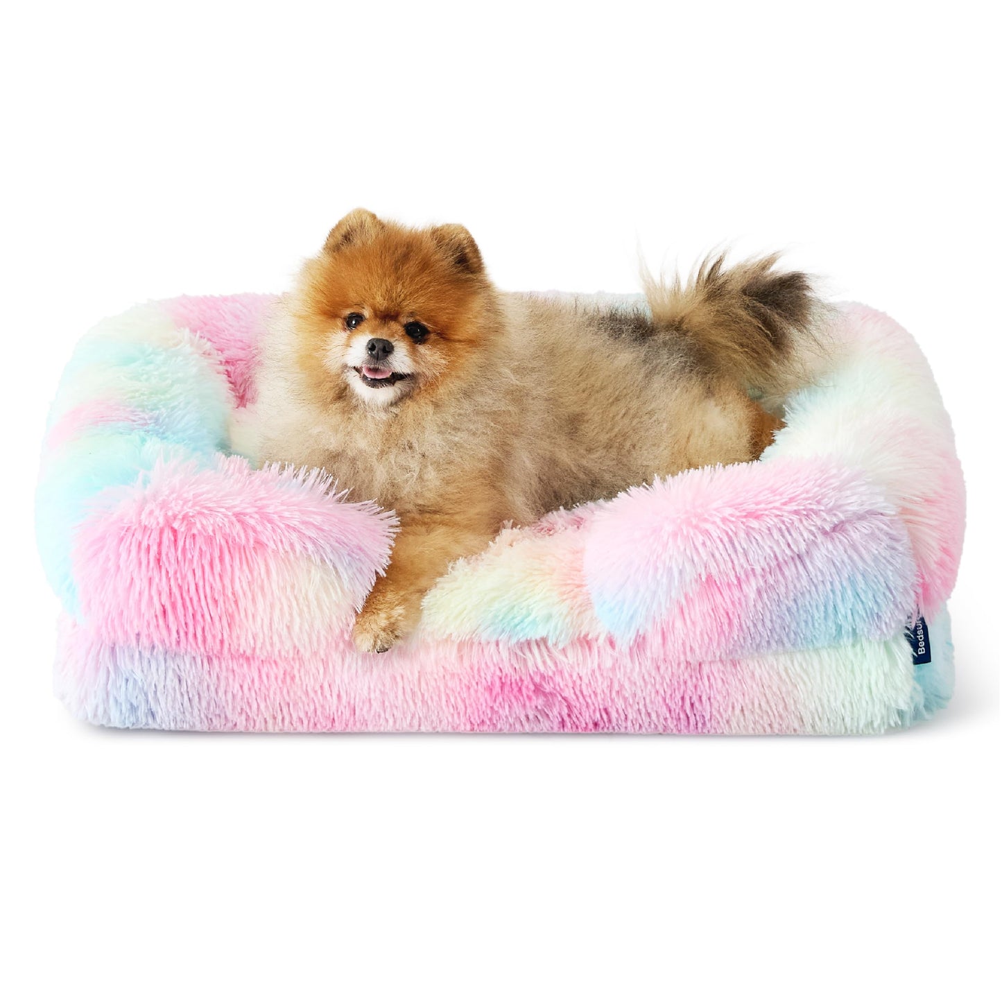 Bedsure Small Orthopedic Dog Bed - Washable Calming Dog Sofa Beds for Small Dogs, Supportive Foam Pet Couch Bed with Removable Washable Cover, Waterproof Lining and Nonskid Bottom Couch, Multi Color