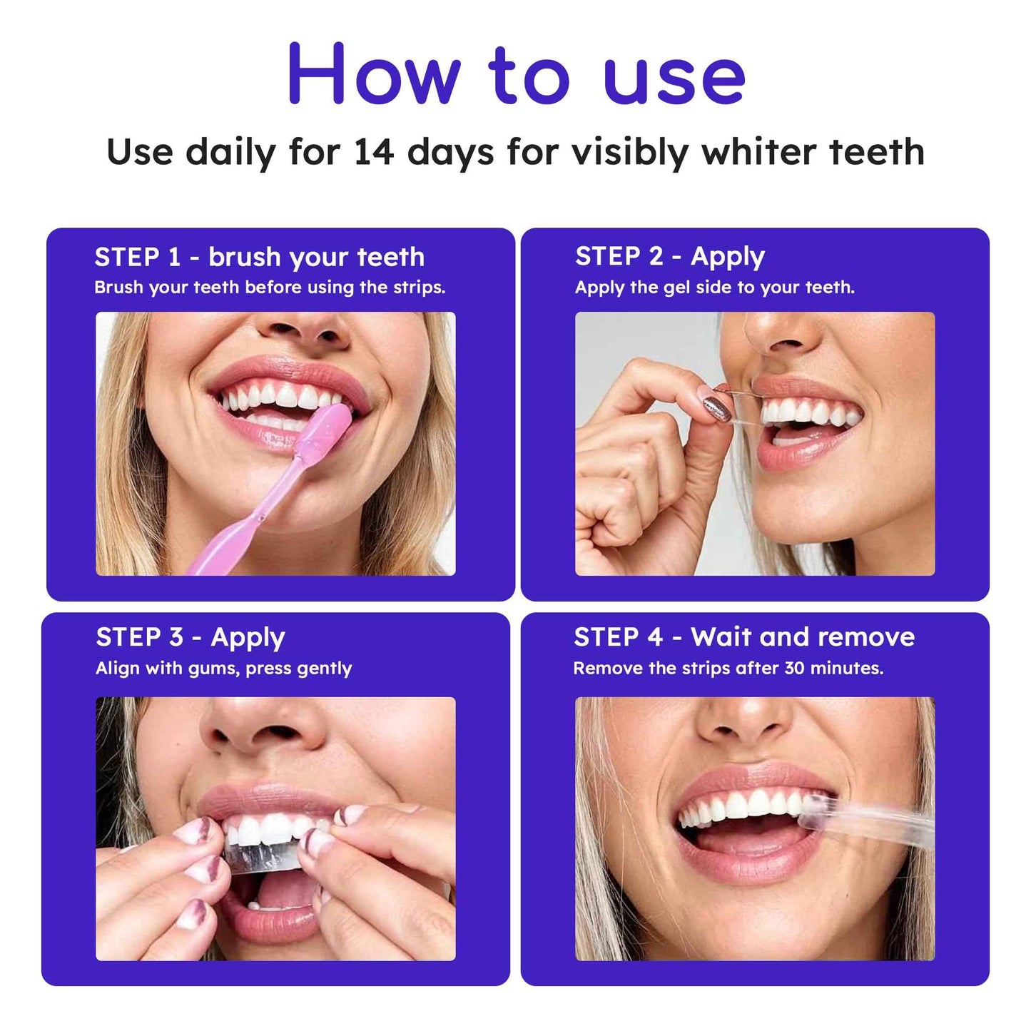 Teeth Whitening Strips for Sensitive Teeth | 14-Day Full Treatment Whitening Kit | Fast-Acting Whitening | Removes Tough Stains | Easy to Use, Comfortable Fit | Self Care & Personal Care Products