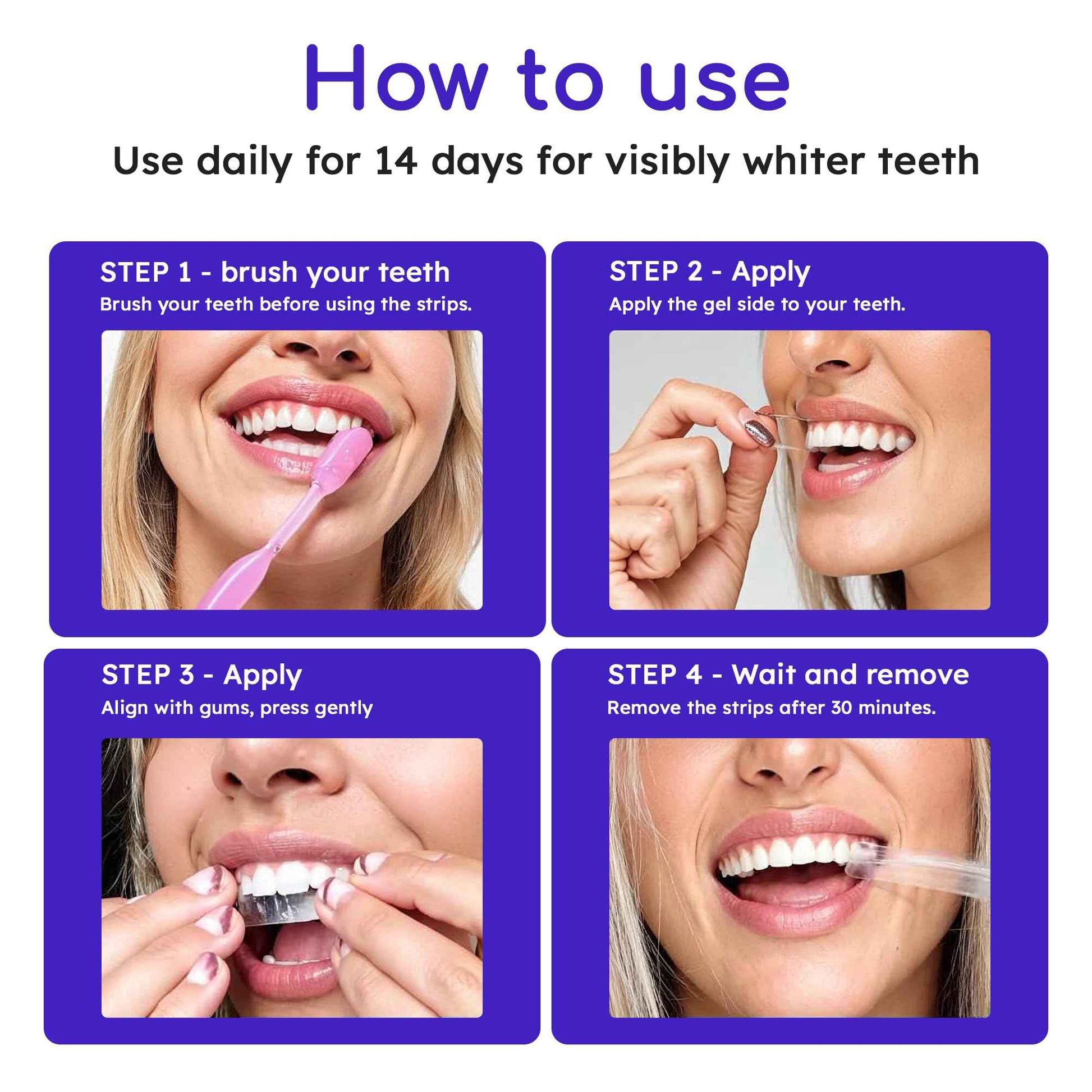 Teeth Whitening Strips for Sensitive Teeth | 14-Day Full Treatment Whitening Kit | Fast-Acting Whitening | Removes Tough Stains | Easy to Use, Comfortable Fit | Self Care & Personal Care Products
