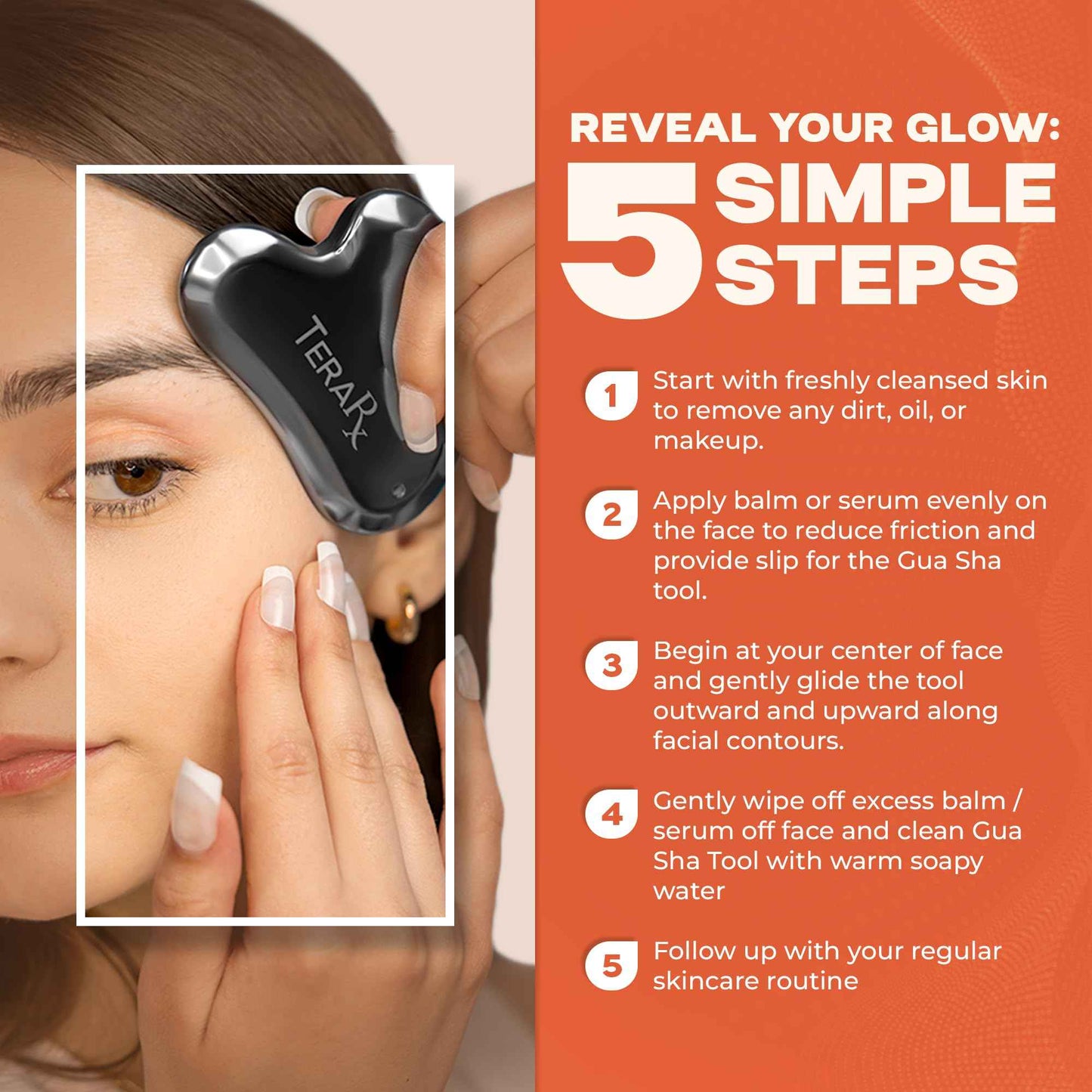 TeraRX® Terahertz Gua Sha for Enhanced Lymphatic Drainage, Reduced Puffiness, and Relieved Facial Tension – 100% Authentic Terahertz Stone Gua Sha Facial Tools