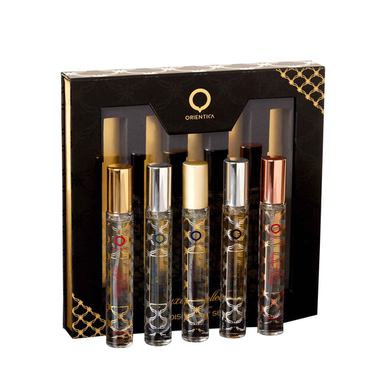 Orientica Luxury Collection Mini 5-Piece Perfume Gift Set Eau de Parfum - Arabic for Men and Women - 0.33 Fl Oz / 10ml x 5 Spray