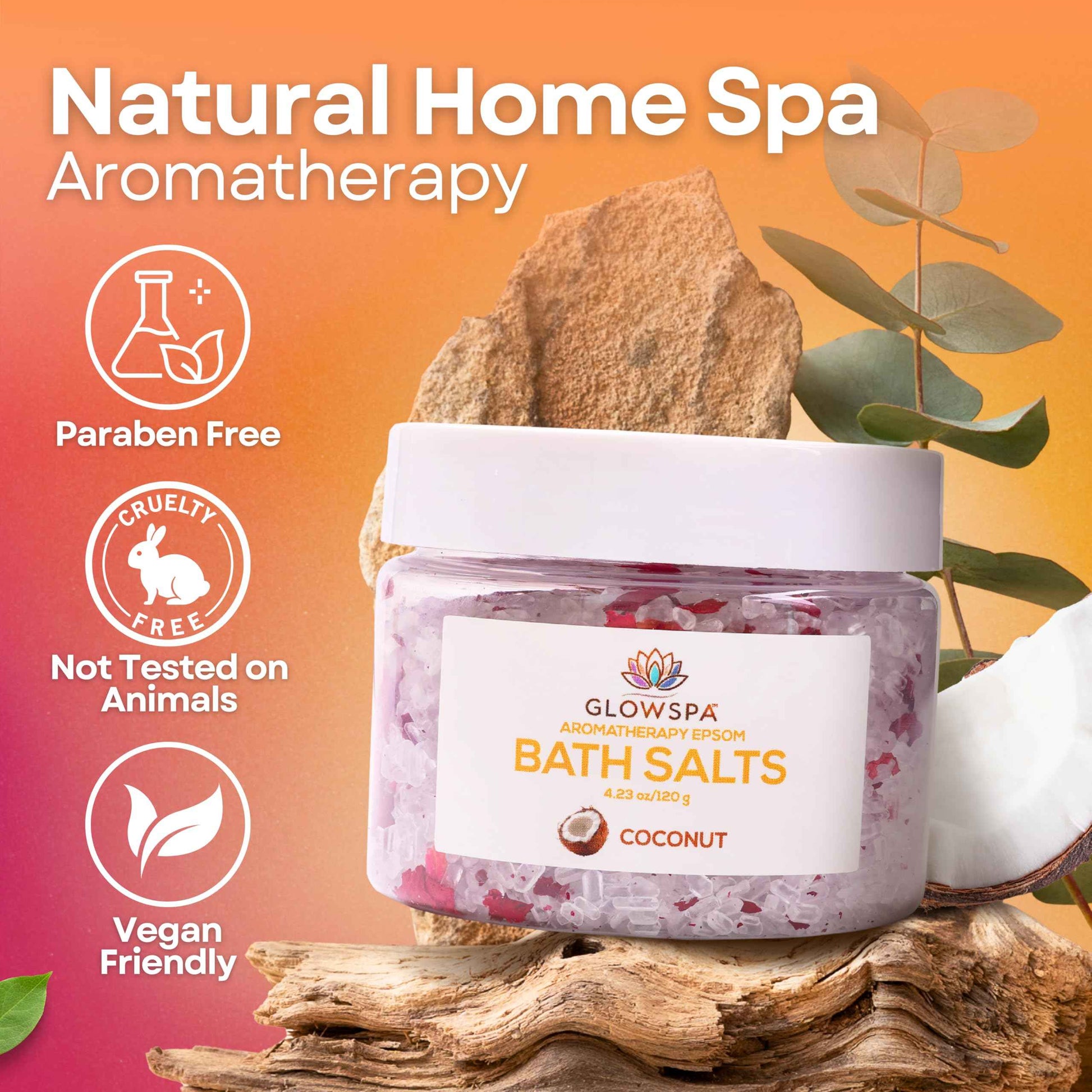 Bath Salts Gift Set for Women – Pack of 6 Scents: Lavender, Rose, Chamomile, Eucalyptus, Coconut, Orange – Epsom Salt Gift Set, Bath Crystals for Women Relaxing, Self Care Gift for Mom