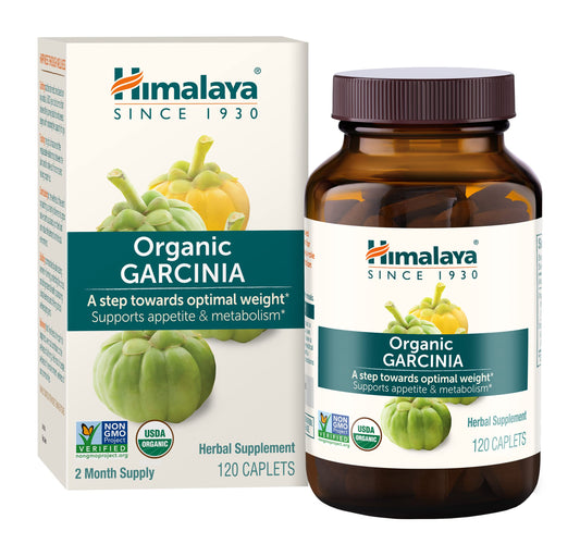 Himalaya Organic Garcinia Cambogia Herbal Supplement, Appetite Control, Lipid Metabolism, Weight Support, USDA Organic, Non-GMO, Vegan, 600 mg, 120 Plant-Based Caplets