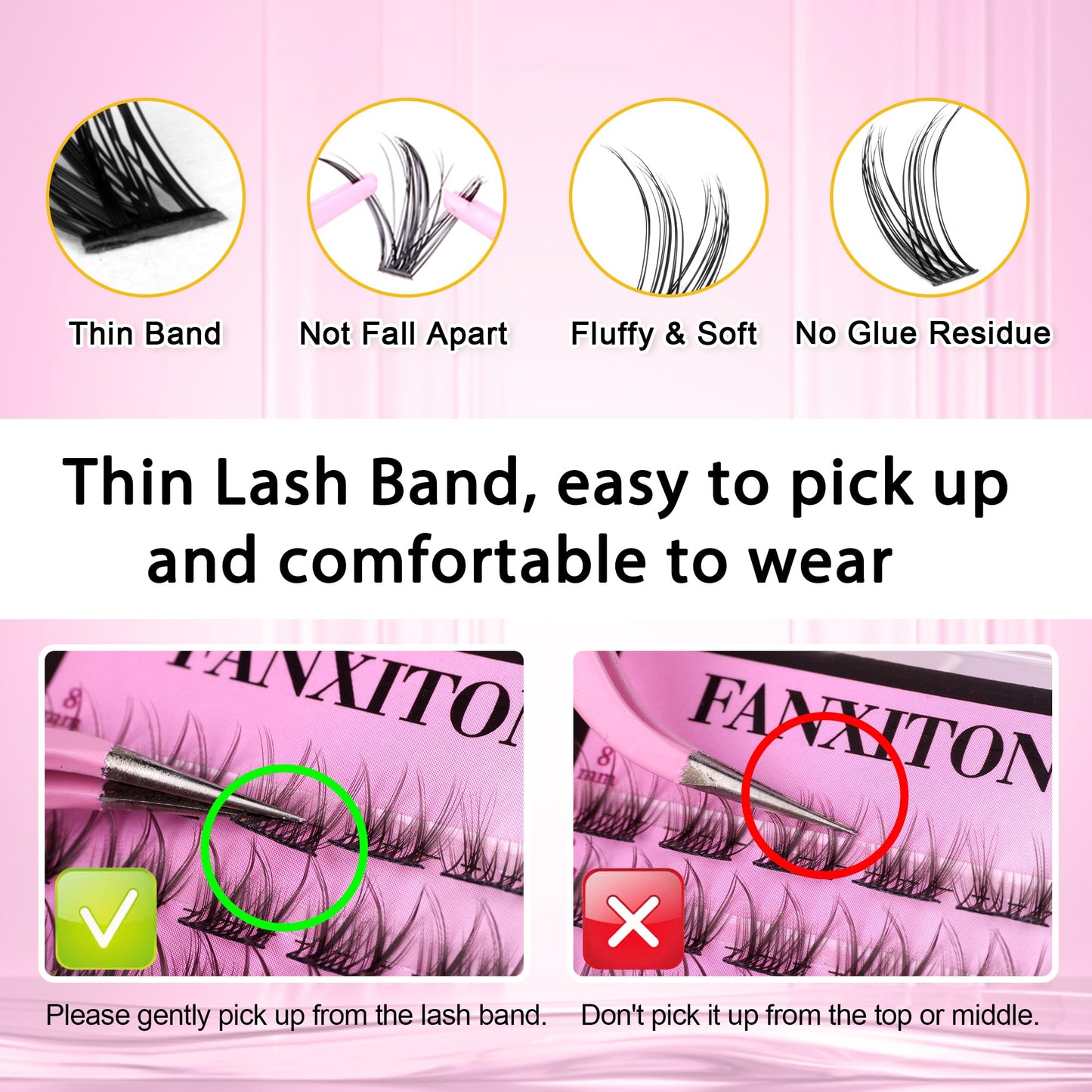 DIY Lash Extension Kit Natural Look Wispy Lash Clusters D Curl 154 pcs Lashes Clusters 8-16 mm Eyelash Extension Kit Lash Bond and Seal Lash Tweezers Individual Lashes Lash Cluster Kit For Beginners