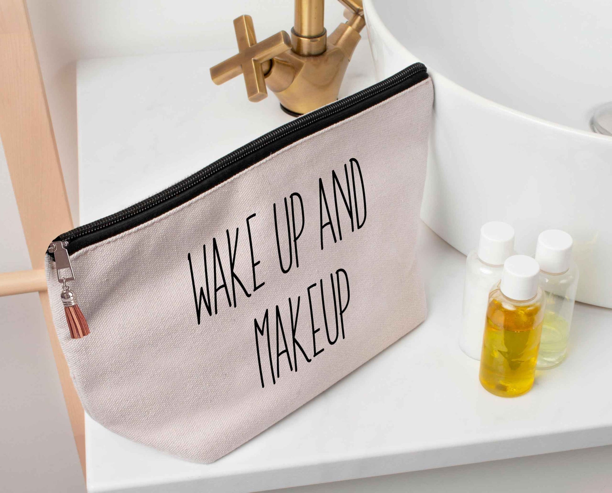 USEFEX Stylish Makeup Bag Organizer | Perfect 100% Cotton Canvas Cosmetic Bag Ideal for Travel and for Cute Gifts