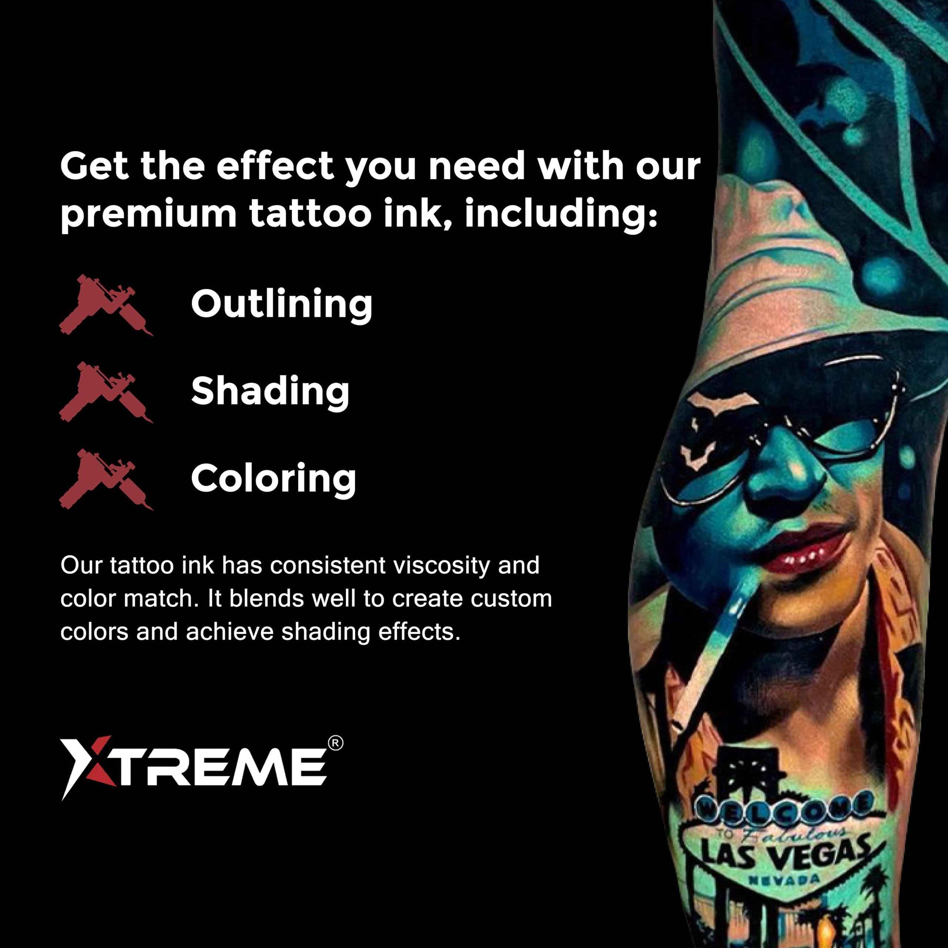 Xtreme Shading Solution, Achieve Seamless Transitions and Stunning Shading Effects with Our Versatile Tattoo Ink Enhancer, Elevate Tattoo Artistry (1 oz)