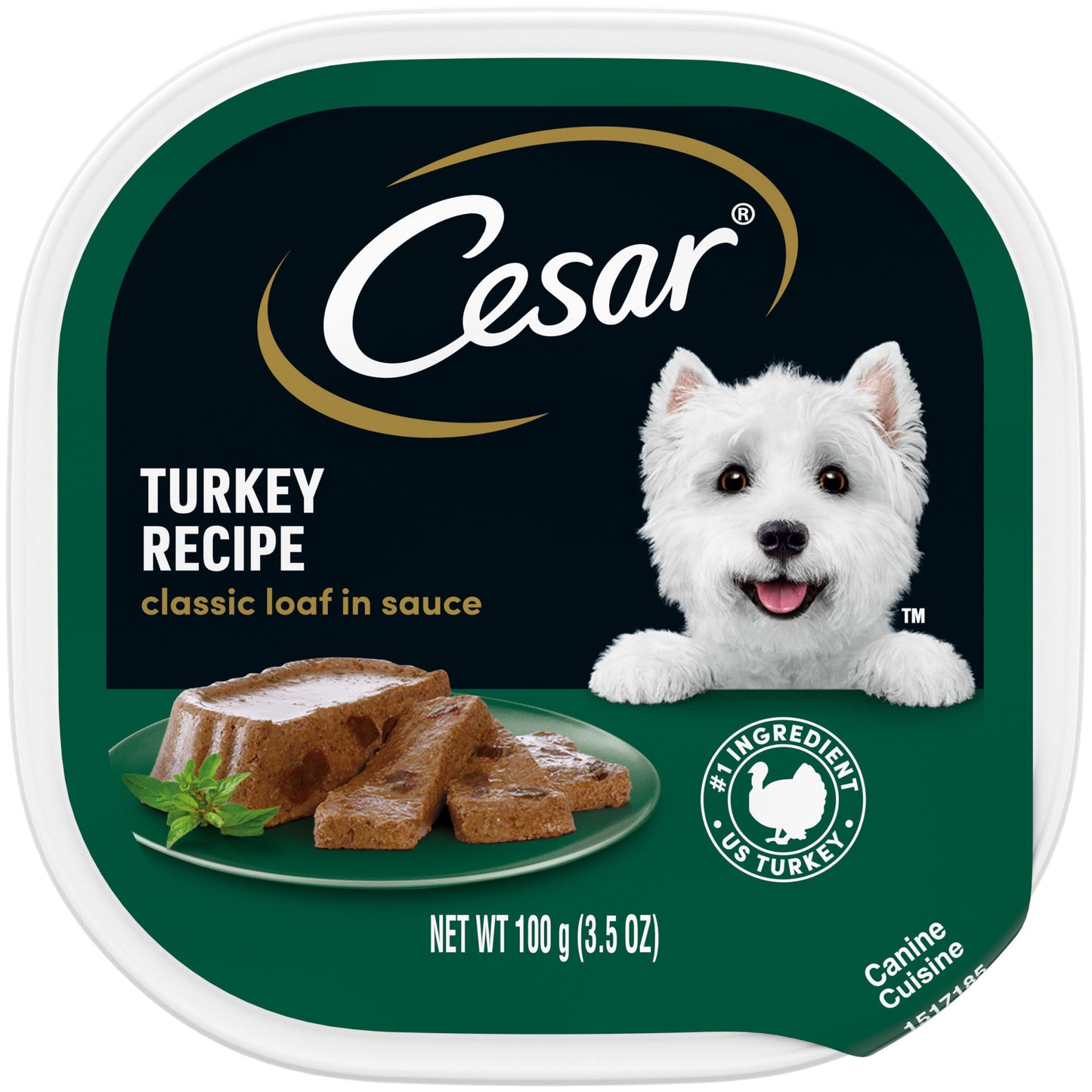 CESAR Wet Dog Food Classic Loaf in Sauce Turkey Recipe, (24) 3.5 oz. Easy Peel Trays