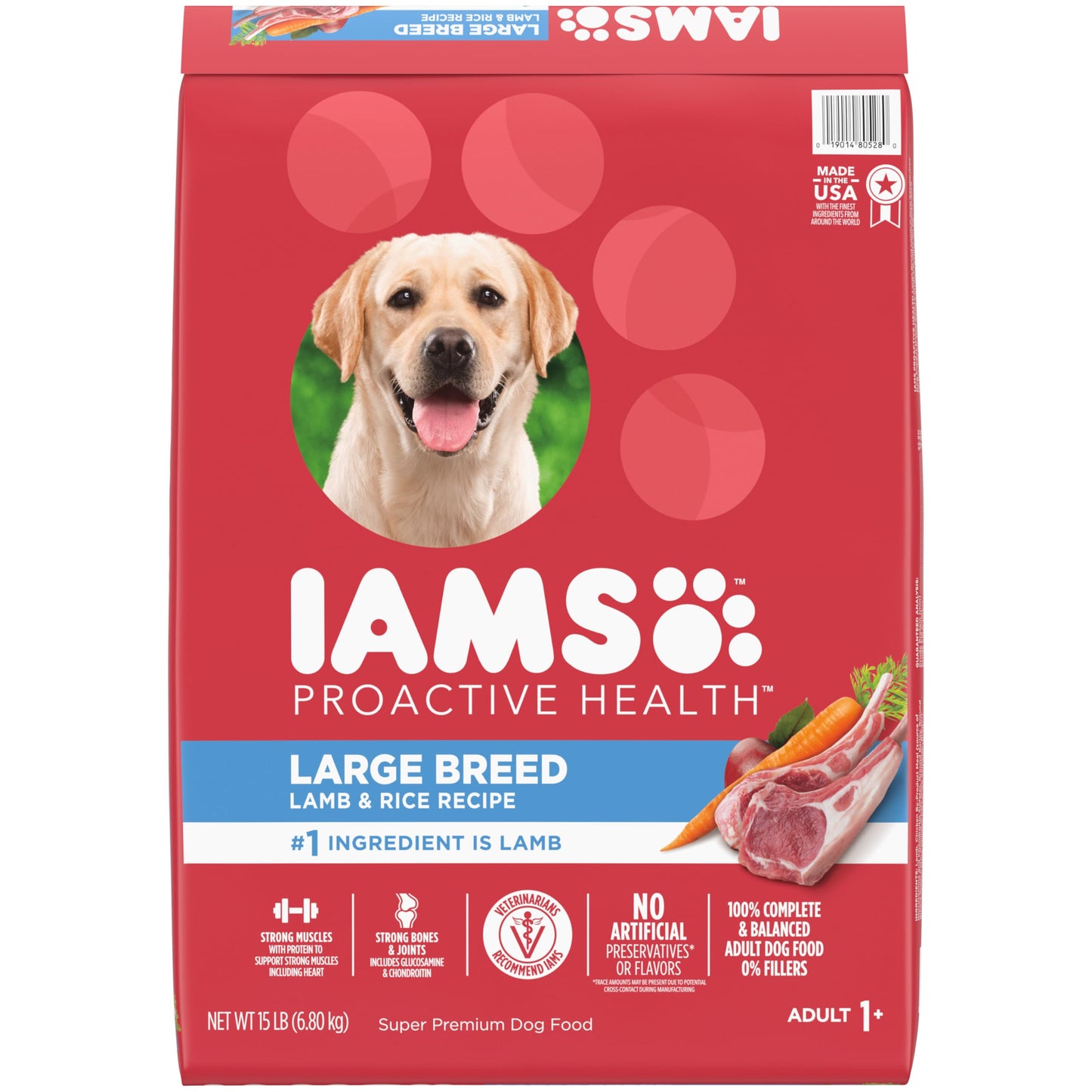 IAMS Large Breed Adult Dry Dog Food Lamb & Rice Recipe, 15 lb. Bag