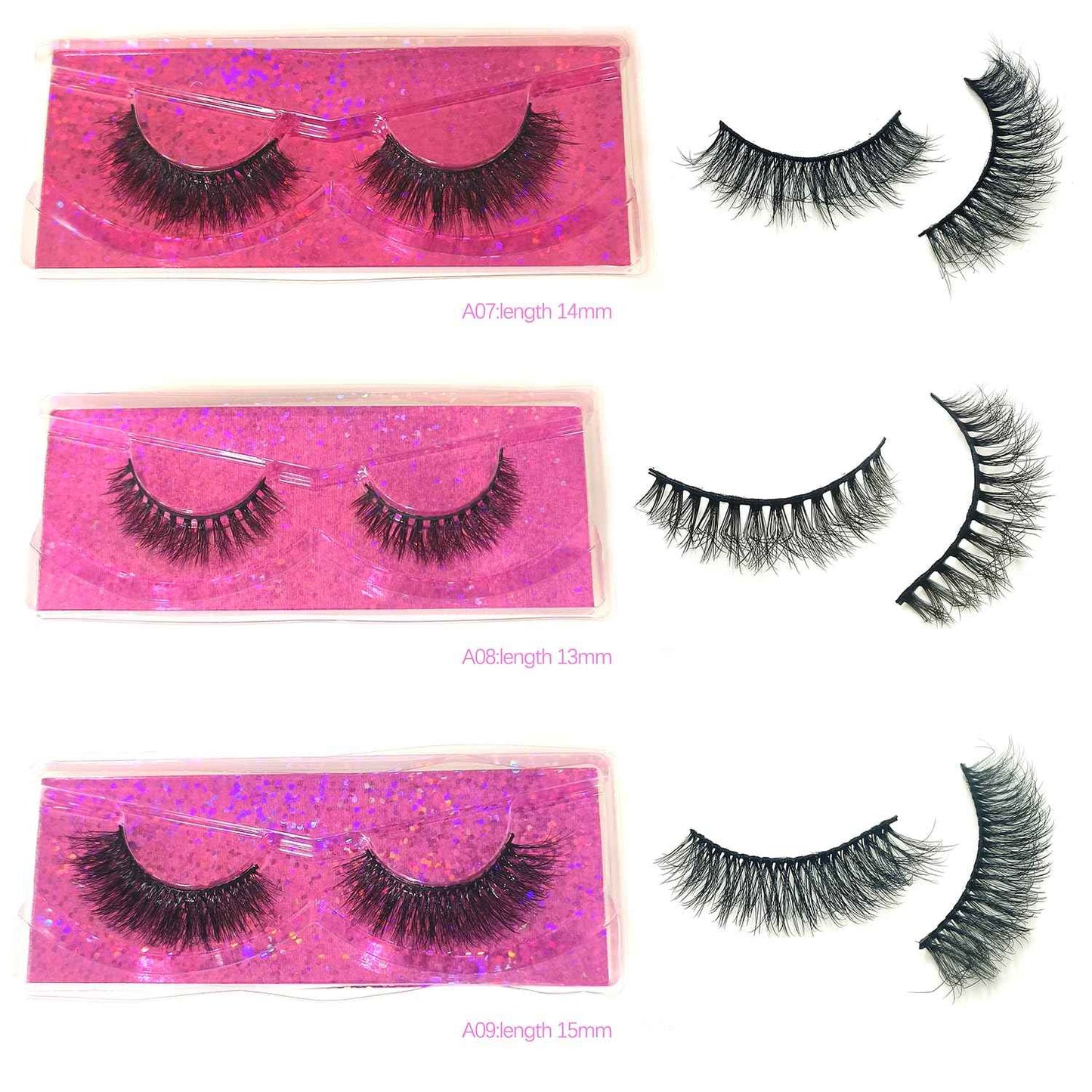 U-Hotmi Natural Look Fluffy Eye Lashes, Faux 3D Mink Lashes 10 Styles Eyelashes Wholesale(50 Pairs)