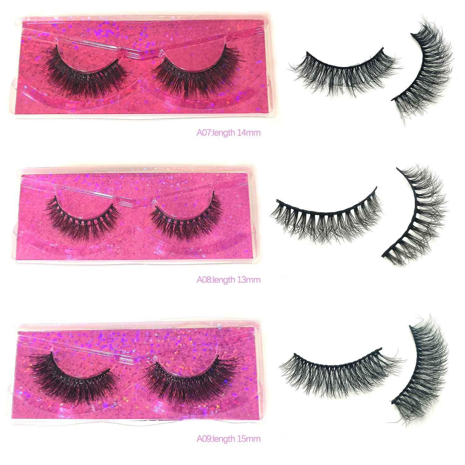 U-Hotmi Natural Look Fluffy Eye Lashes, Faux 3D Mink Lashes 10 Styles Eyelashes Wholesale(50 Pairs)