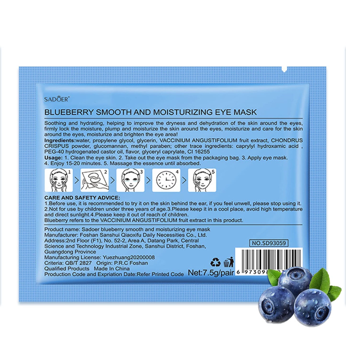 Ruzzut Under Eye Patches- 28 Pairs Blueberry Collagen Eye Mask Eye Patches for Reducing Puffy Eyes and Dark Circles, Anti Aging Gel Eye Pads Under Eye Mask, Blue