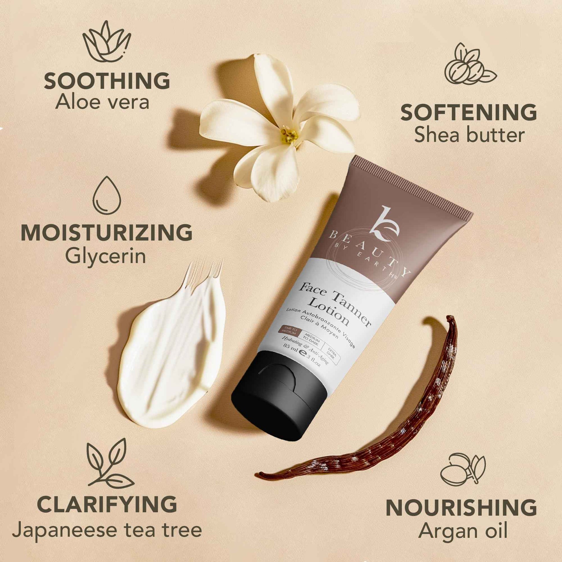 USA Made with Natural & Organic Ingredients Face Tanner - Face Self Tanning Lotion, Non Toxic Self Tanner for Face, Gradual Tan Lotion, Sunless Moisturizer for Fake Tan for Women & Men