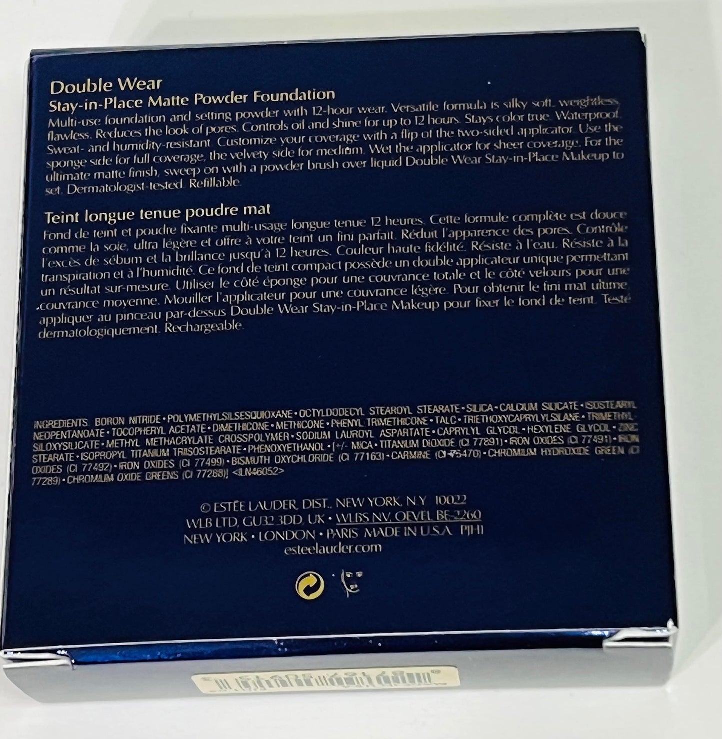 Estee Lauder Double Wear Stay-in-Place Matte Refillable Powder Foundation 4N1 Shell Beige, 0.42 oz/ 12 g