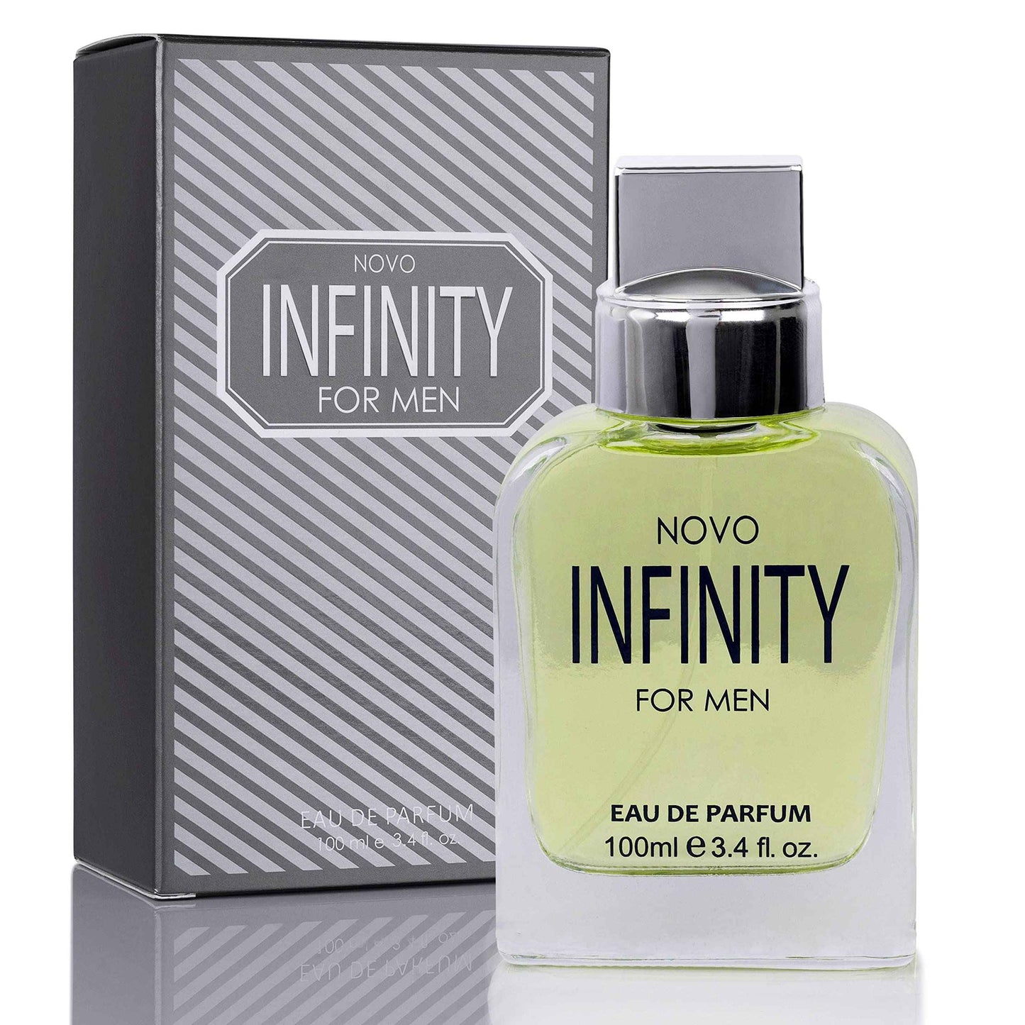 NovoGlow Novo Infinity for Men- 3.4 Fluid Ounce Eau De Parfum Spray for Men - Refreshing Citrusy & Floral Top Notes Smell Fresh All Day Long Lovely Gift Occasions