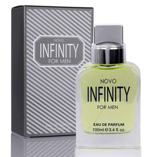 NovoGlow Novo Infinity for Men- 3.4 Fluid Ounce Eau De Parfum Spray for Men - Refreshing Citrusy & Floral Top Notes Smell Fresh All Day Long Lovely Gift Occasions