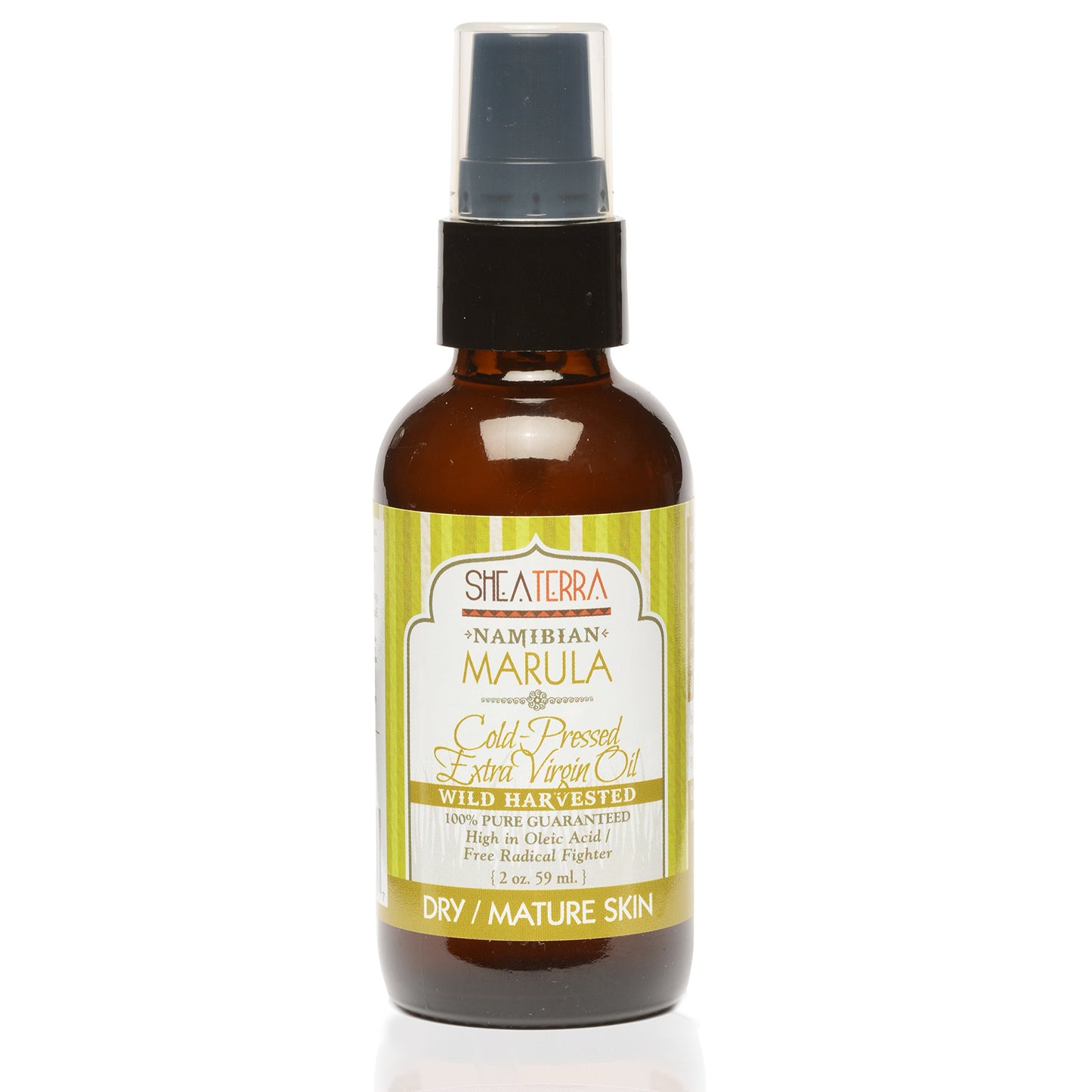 Shea Terra Namibian Marula Cold-Pressed Extra Virgin Oil | Nutrient-Rich, All Natural & Organic Oil with Essential Fatty Acid and Powerful Antioxidants for Dry and Mature Skin – 2 oz